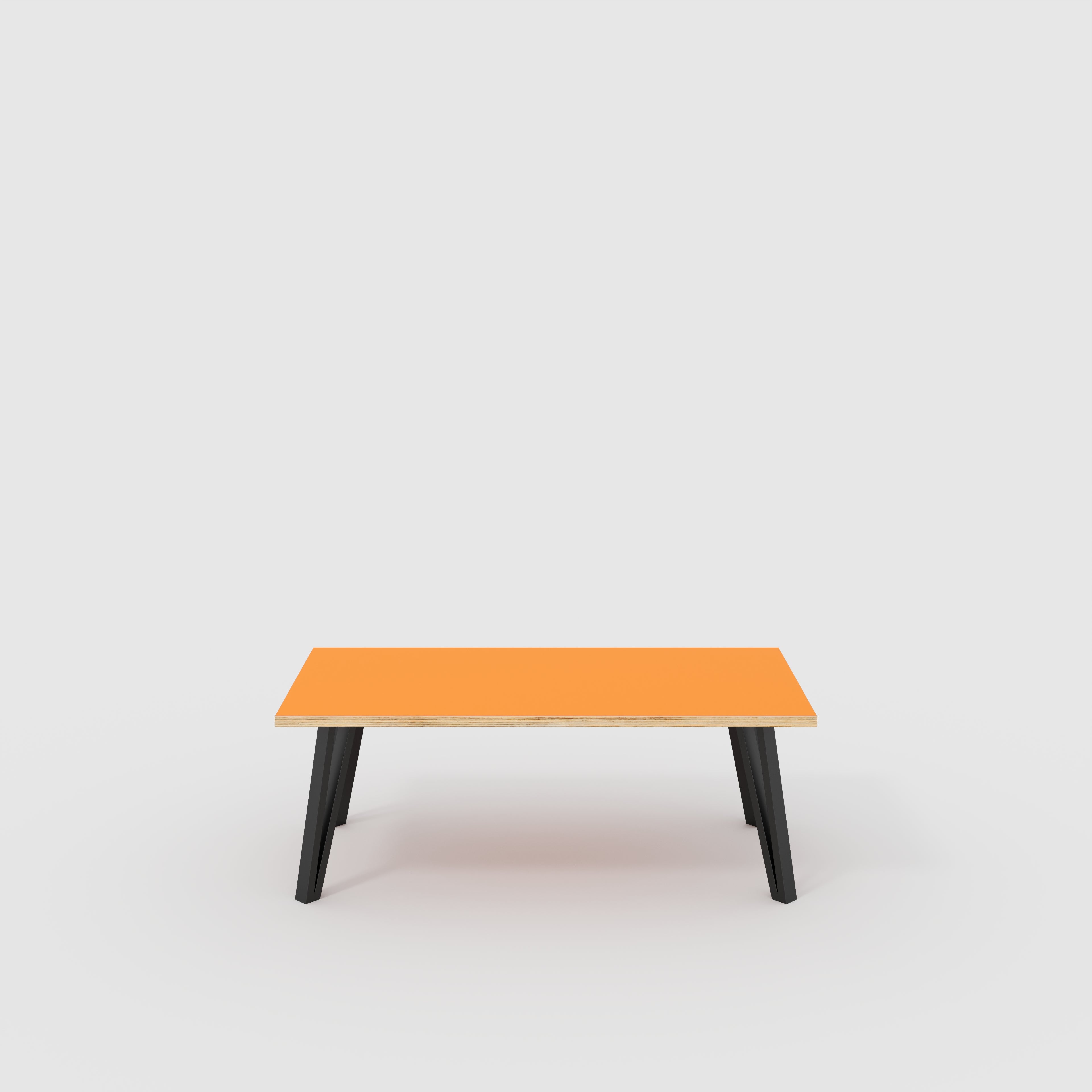 Coffee Table with Black Box Hairpin Legs - Formica Levante Orange - 1200(w) x 600(d) x 425(h)