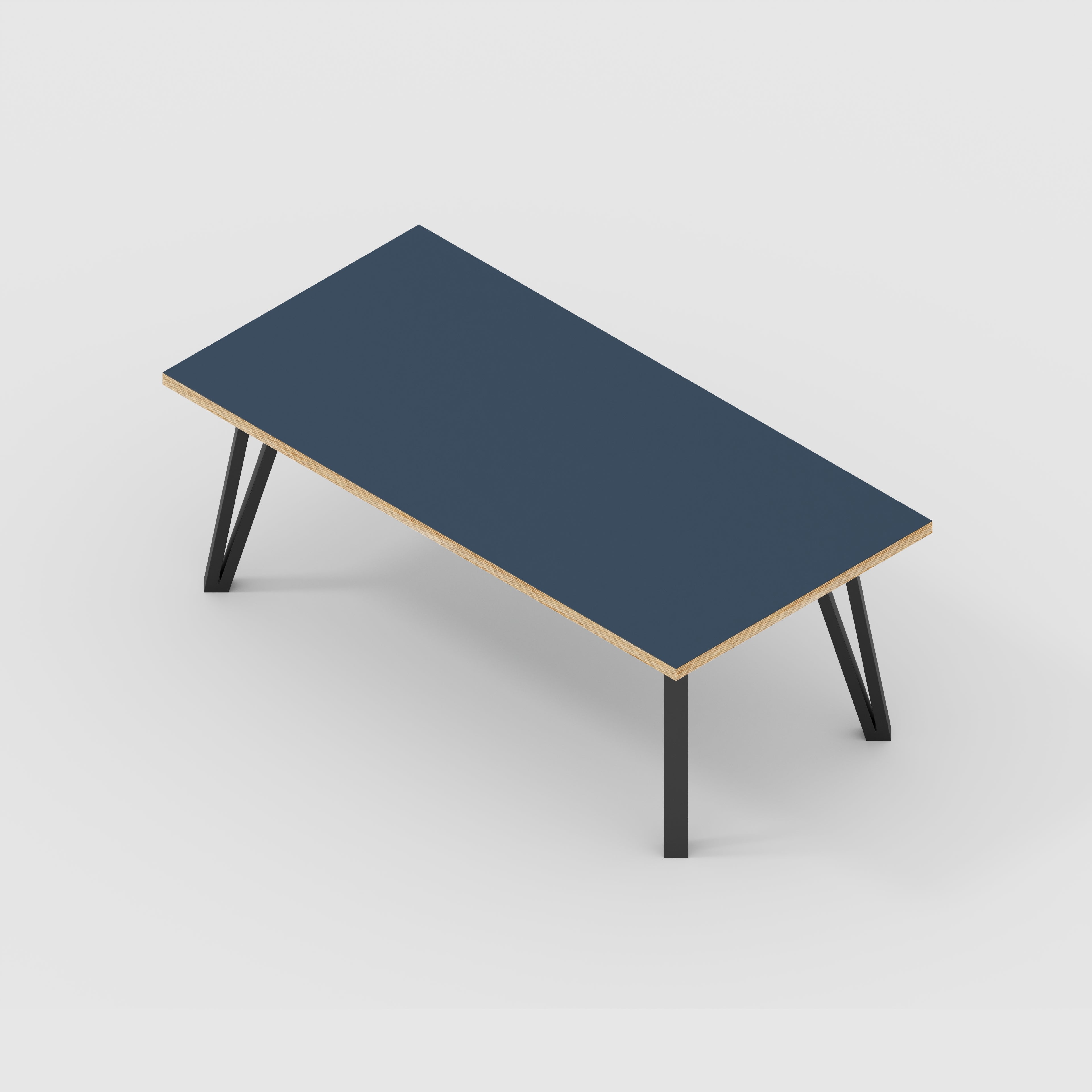 Coffee Table with Black Box Hairpin Legs - Formica Night Sea Blue - 1200(w) x 600(d) x 425(h)