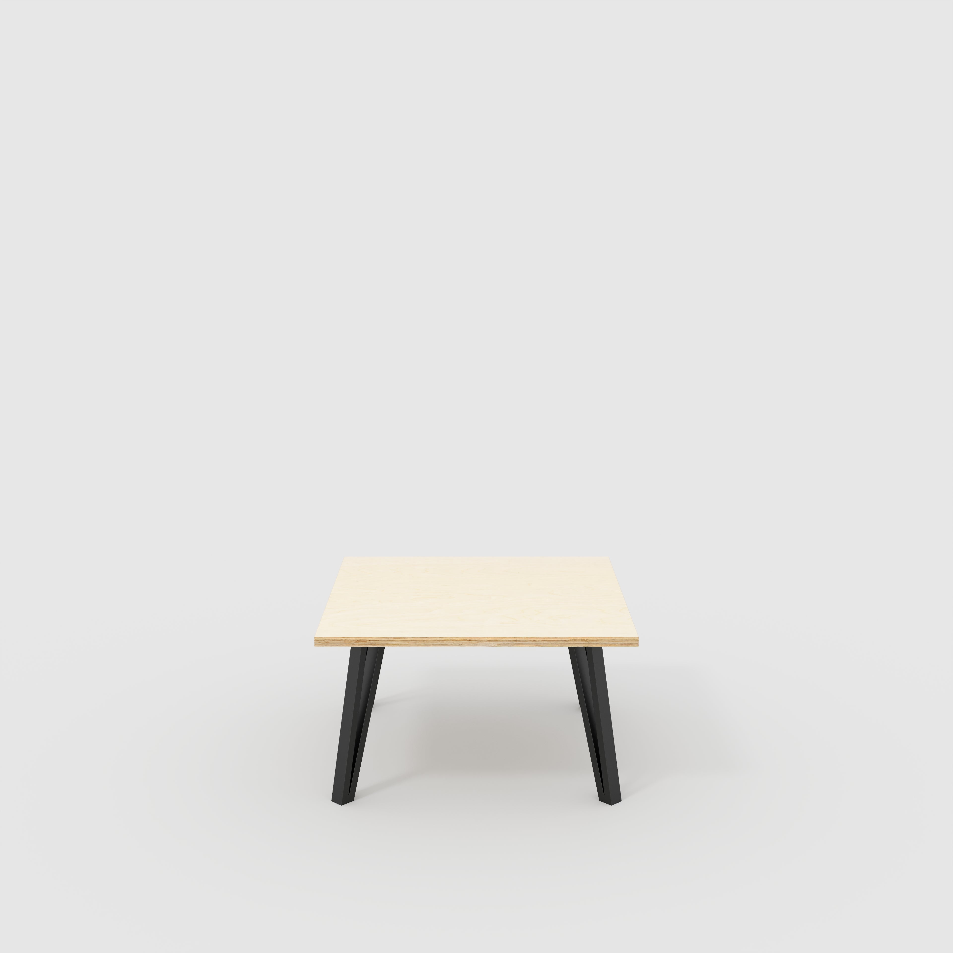 Coffee Table with Black Box Hairpin Legs - Plywood Birch - 800(w) x 800(d) x 425(h)