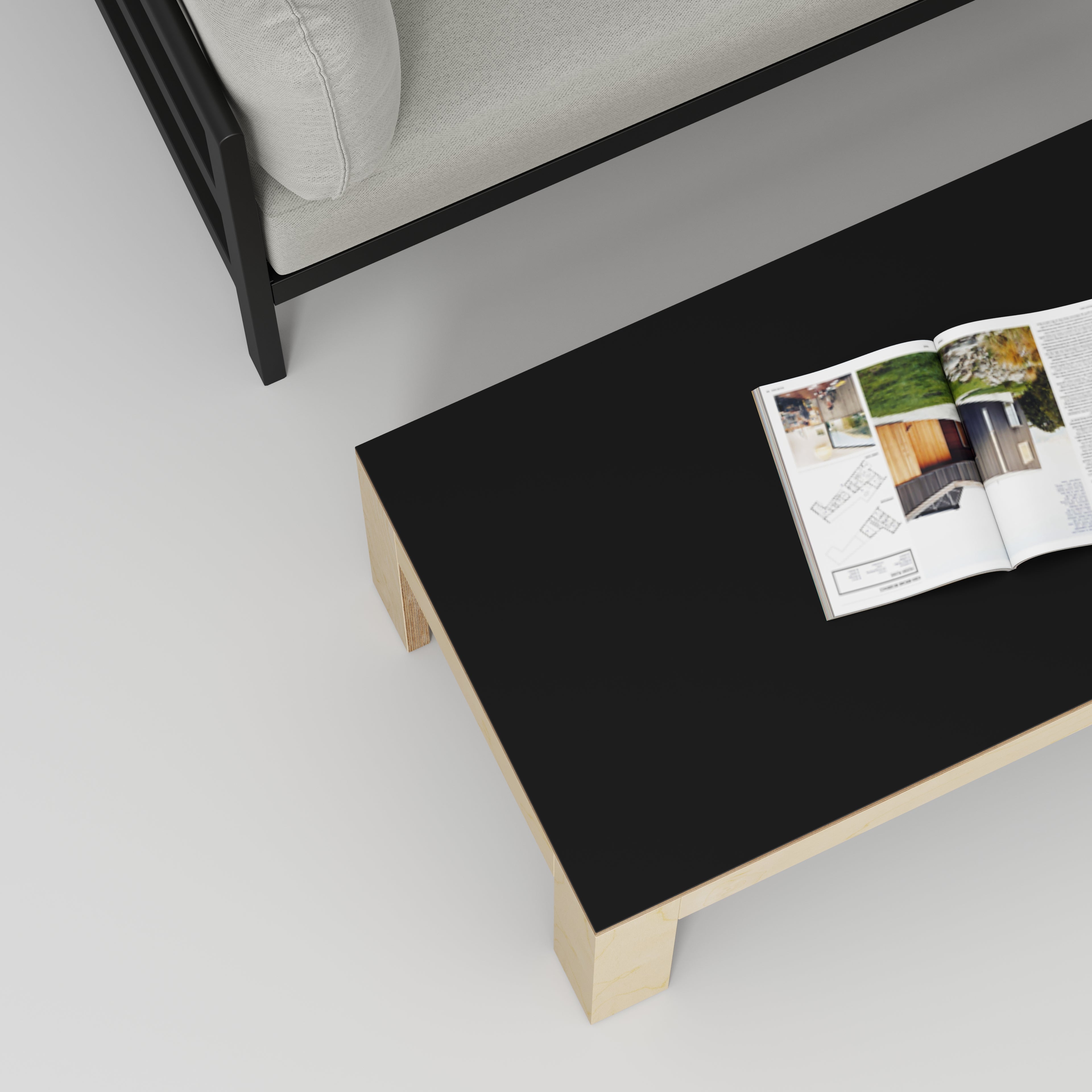 Coffee Table with Solid Frame - Formica Diamond Black - 1200(w) x 600(d) x 450(h)