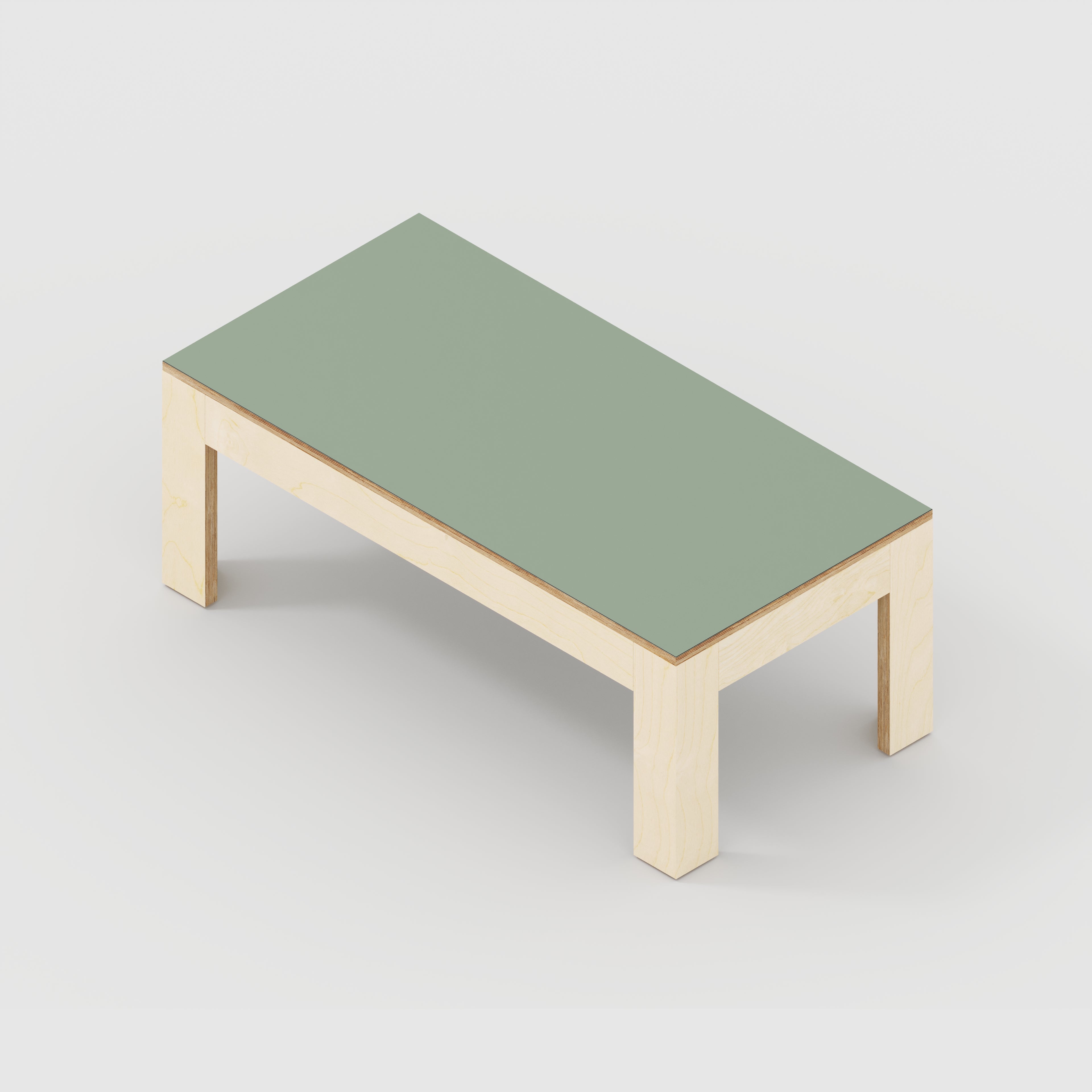 Coffee Table with Solid Frame - Formica Green Slate - 1200(w) x 600(d) x 450(h)