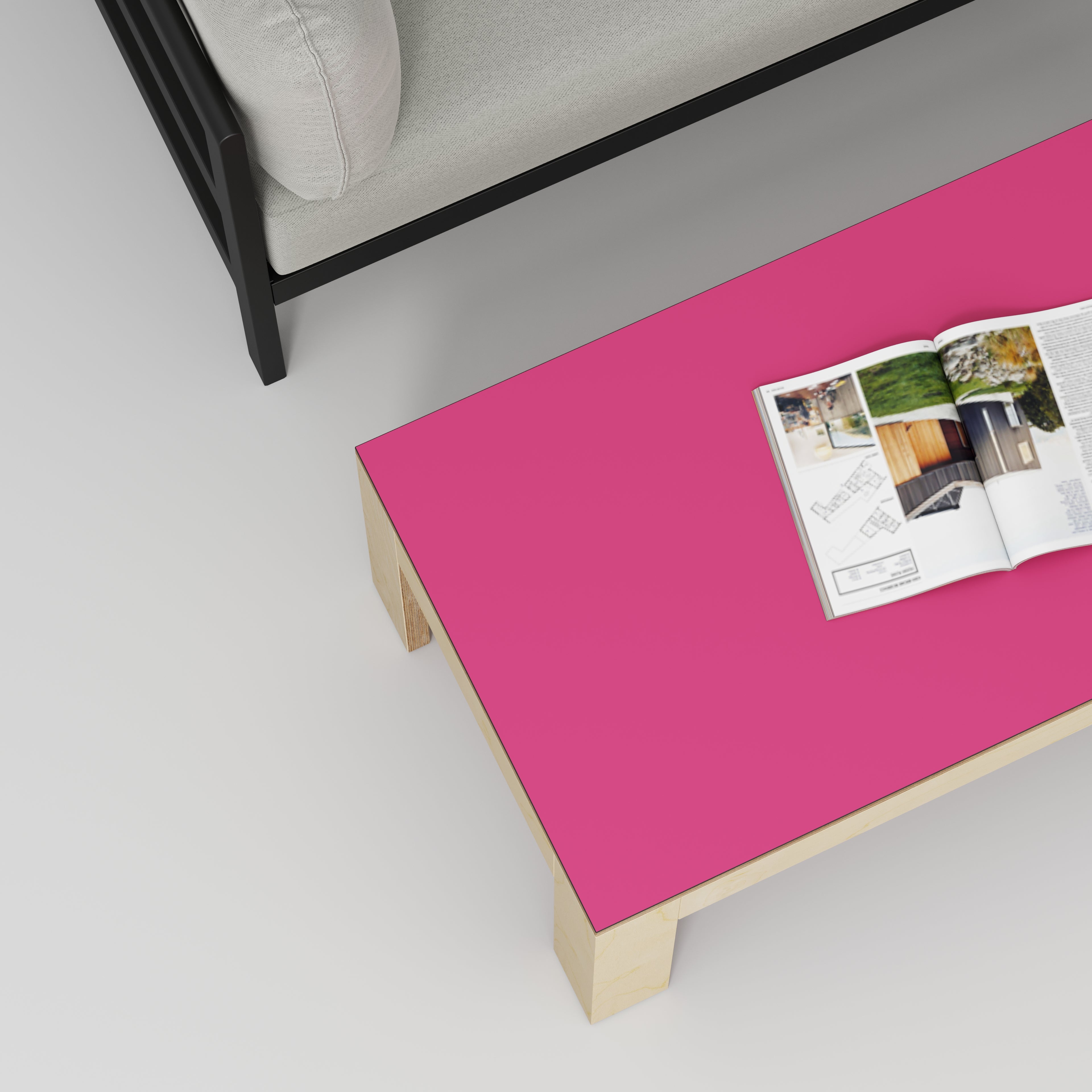 Coffee Table with Solid Frame - Formica Juicy Pink - 1200(w) x 600(d) x 450(h)