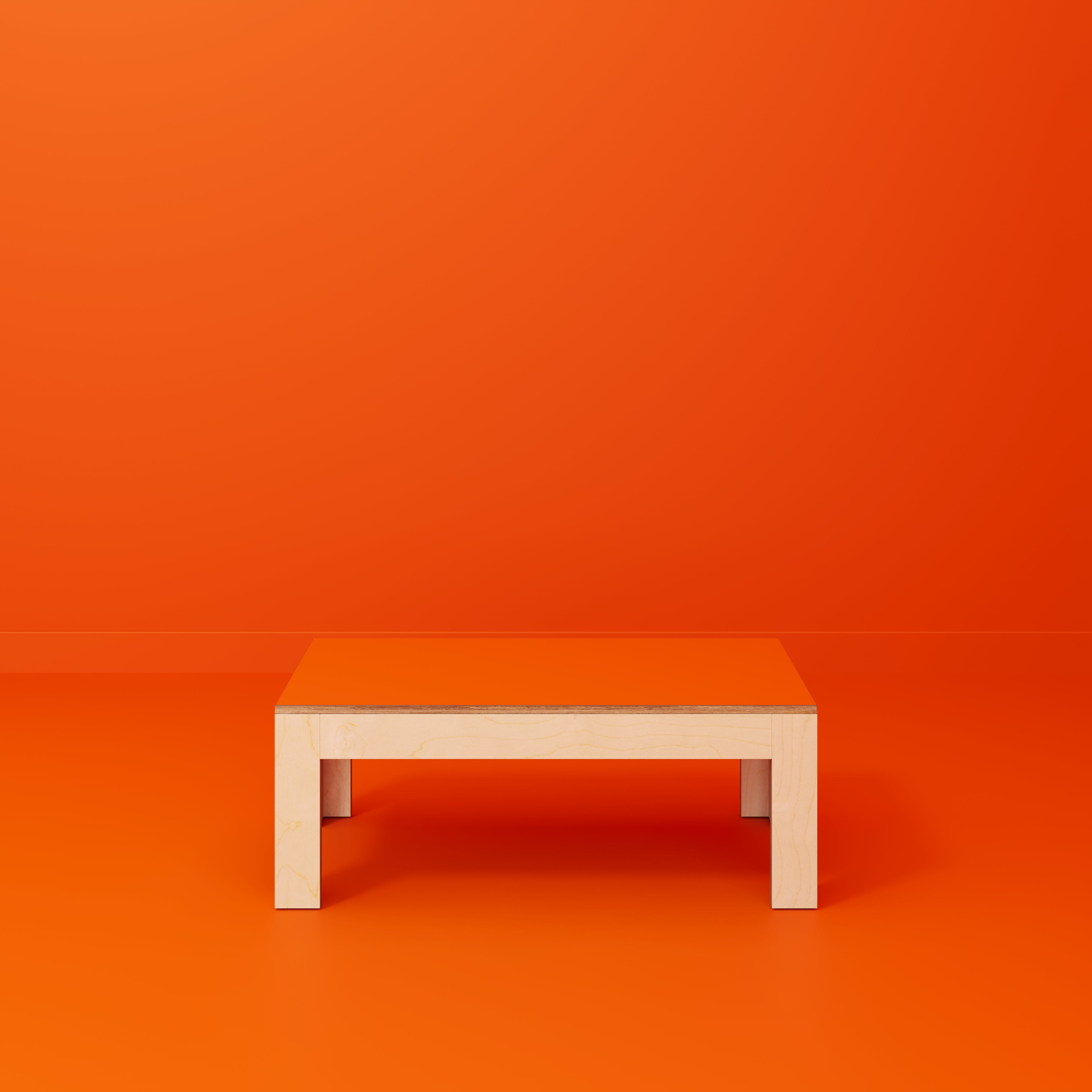 Coffee Table with Solid Frame - Formica Levante Orange - 1200(w) x 600(d) x 450(h)