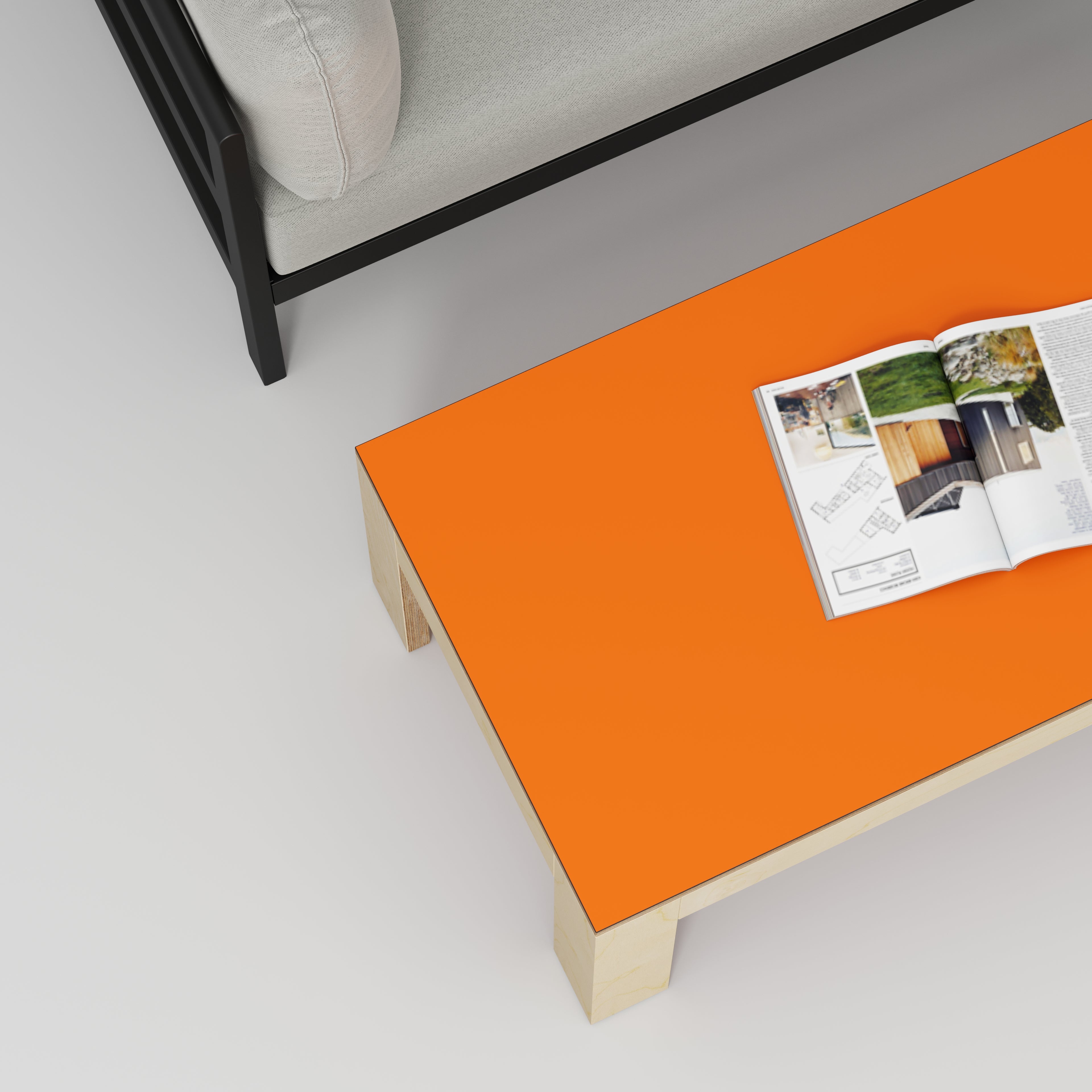 Coffee Table with Solid Frame Formica Levante Orange 1200(w) x 600
