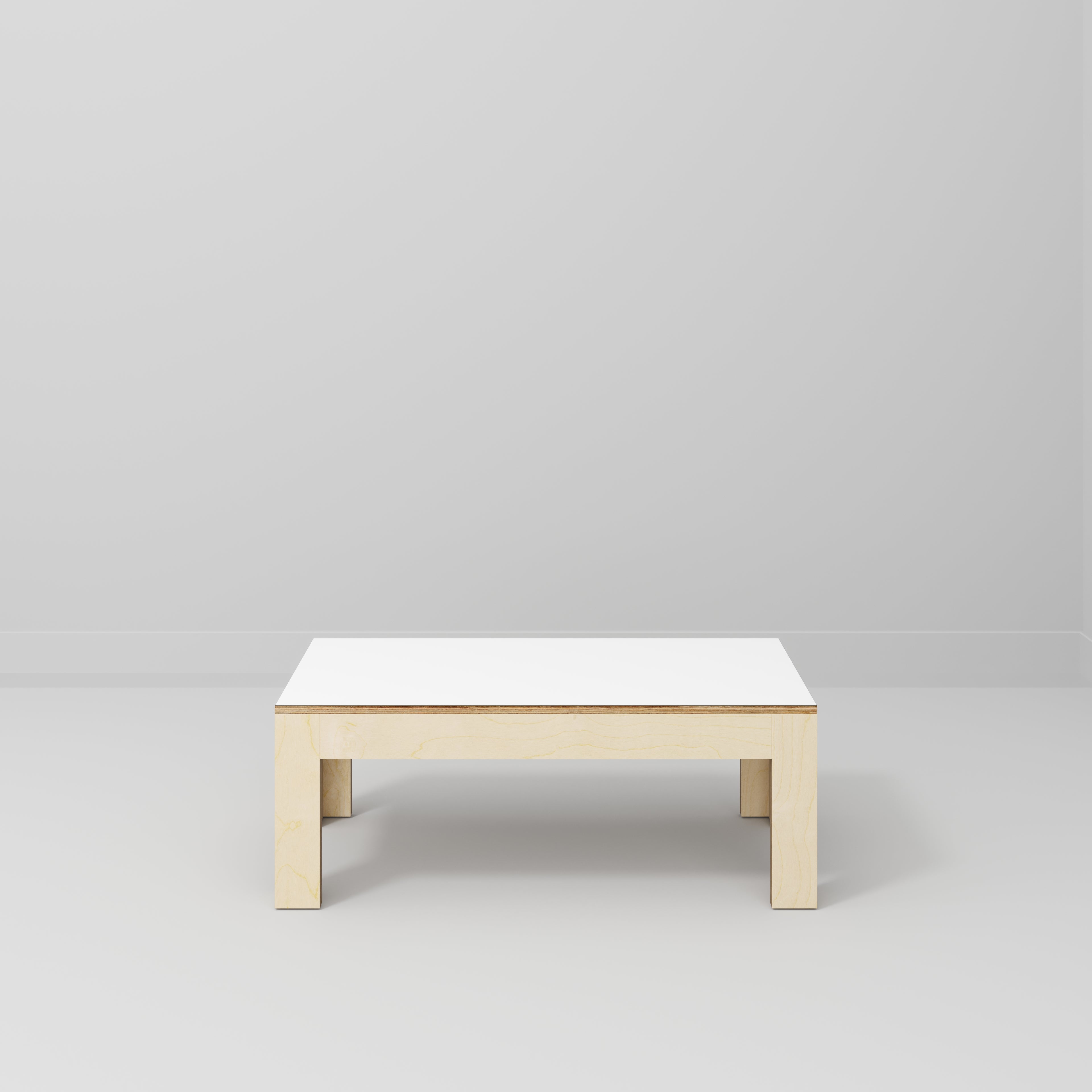 Coffee Table with Solid Frame - Formica White - 1200(w) x 600(d) x 450(h)