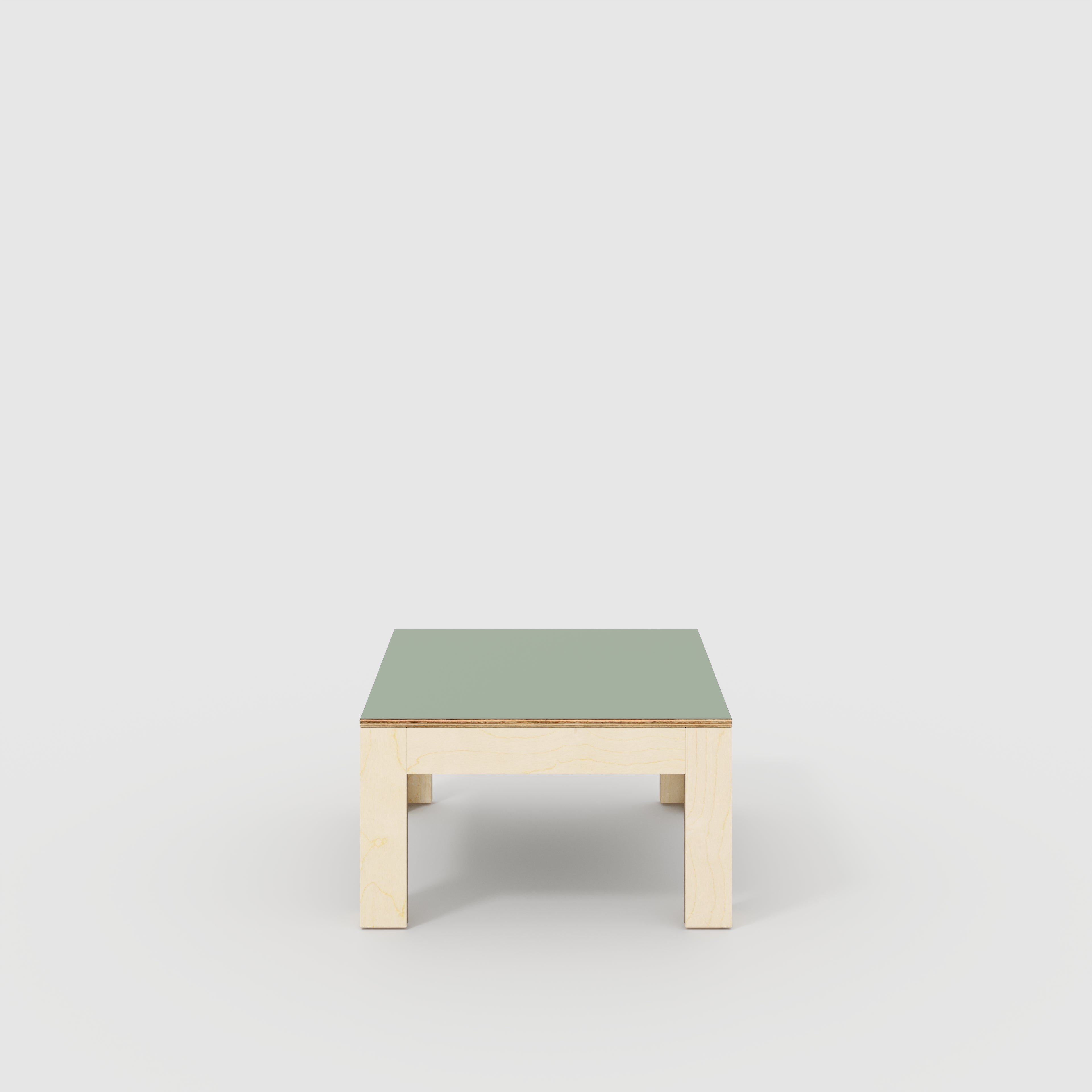 Coffee Table with Solid Frame - Formica Green Slate - 800(w) x 800(d) x 450(h)