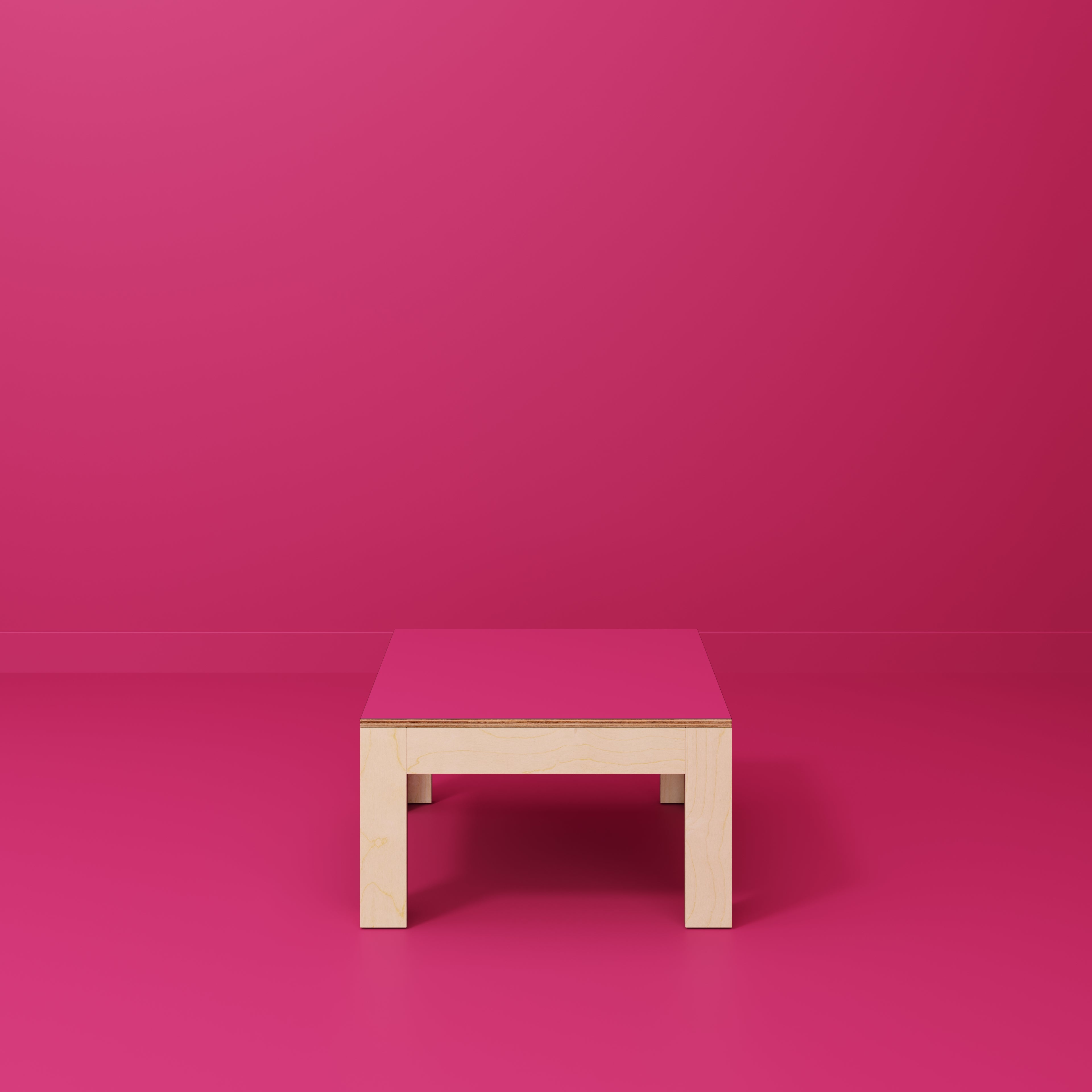 Coffee Table with Solid Frame - Formica Juicy Pink - 800(w) x 800(d) x 450(h)