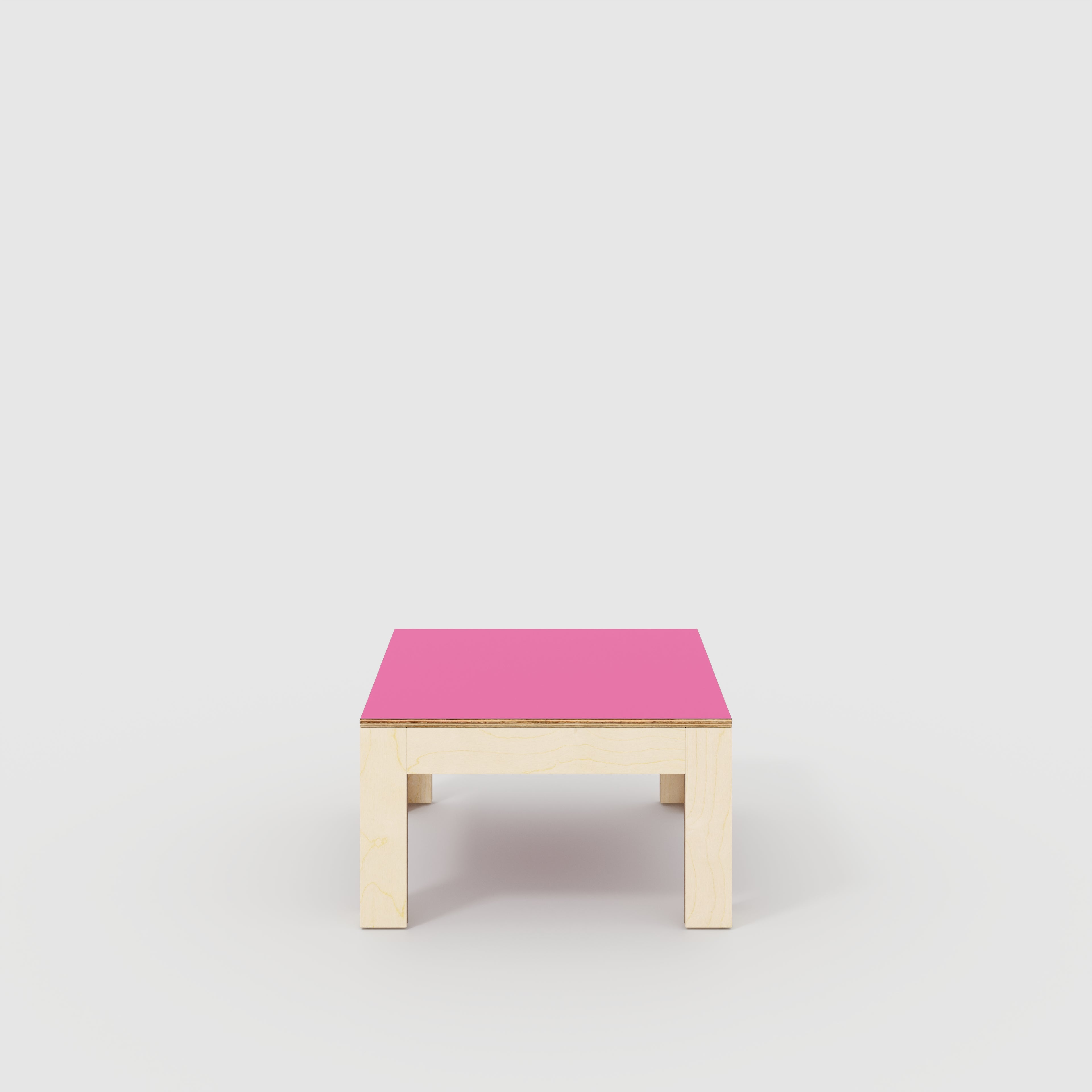 Coffee Table with Solid Frame - Formica Juicy Pink - 800(w) x 800(d) x 450(h)