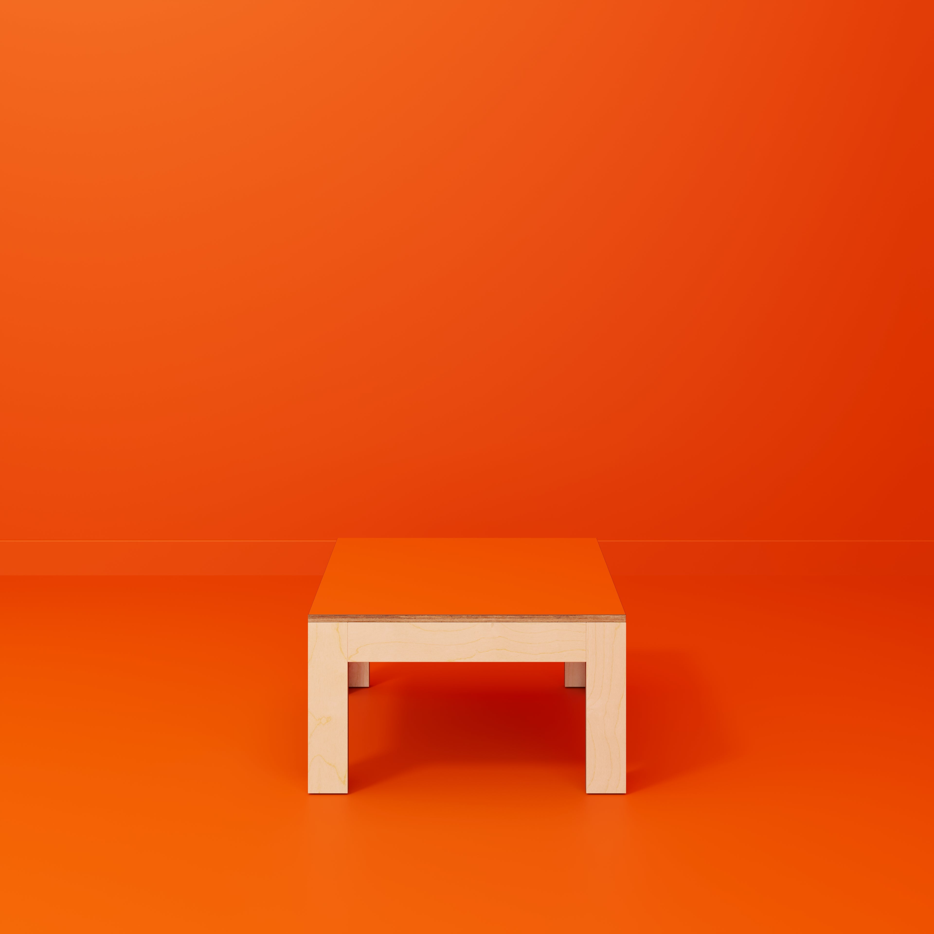 Coffee Table with Solid Frame - Formica Levante Orange - 800(w) x 800(d) x 450(h)