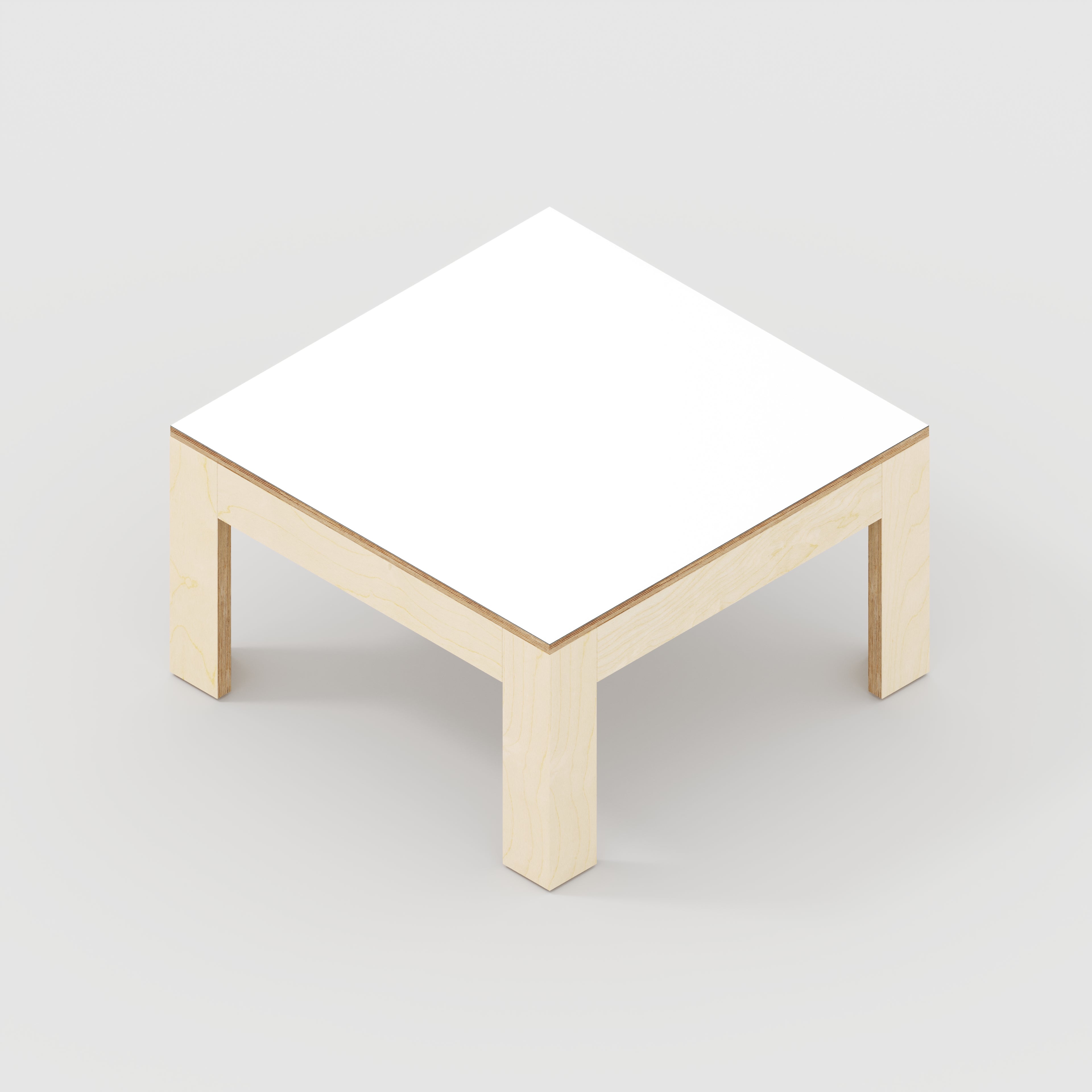 Coffee Table with Solid Frame - Formica White - 800(w) x 800(d) x 450(h)