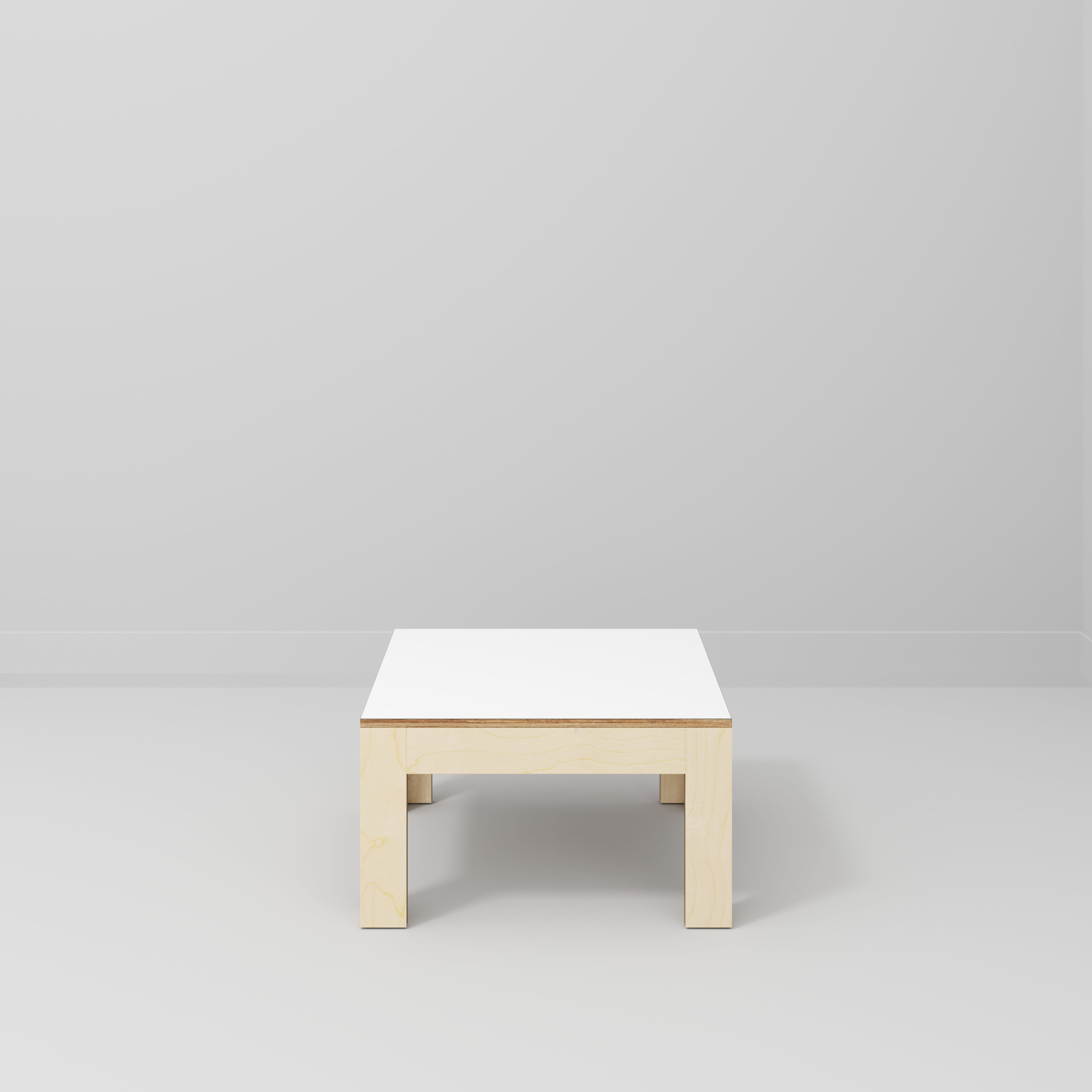 Coffee Table with Solid Frame - Formica White - 800(w) x 800(d) x 450(h)