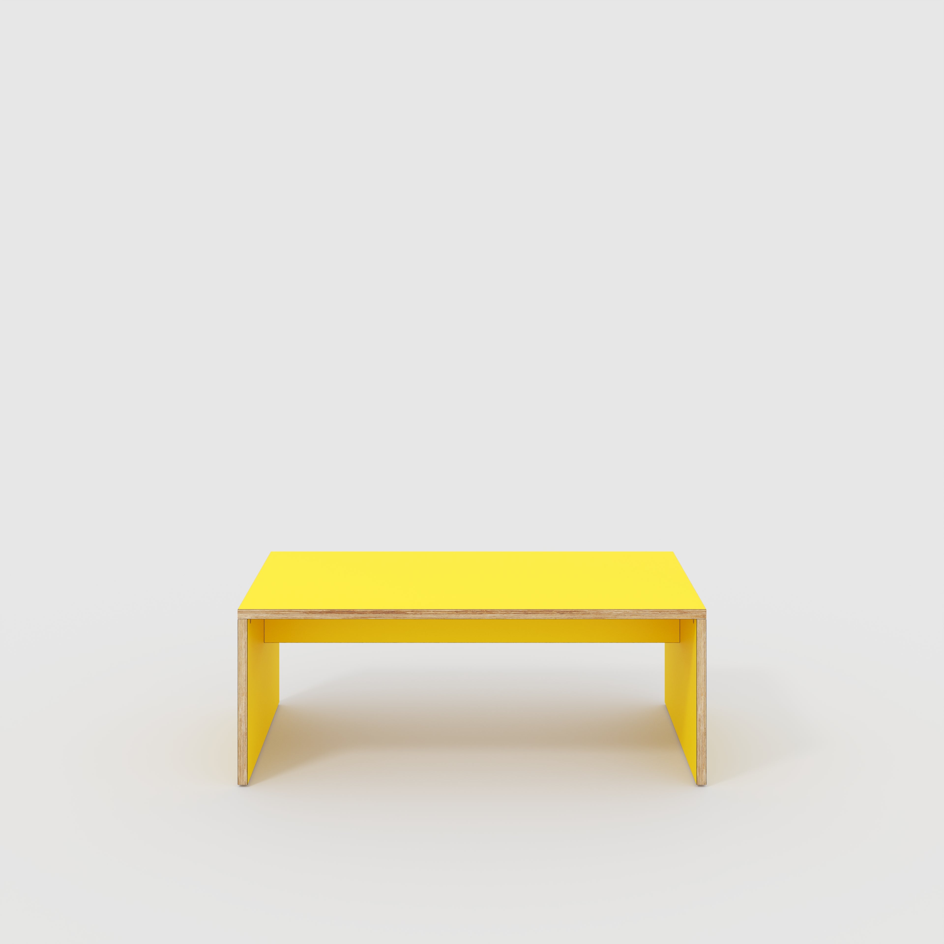 Coffee Table with Solid Sides - Formica Chrome Yellow - 1200(w) x 600(d) x 450(h)