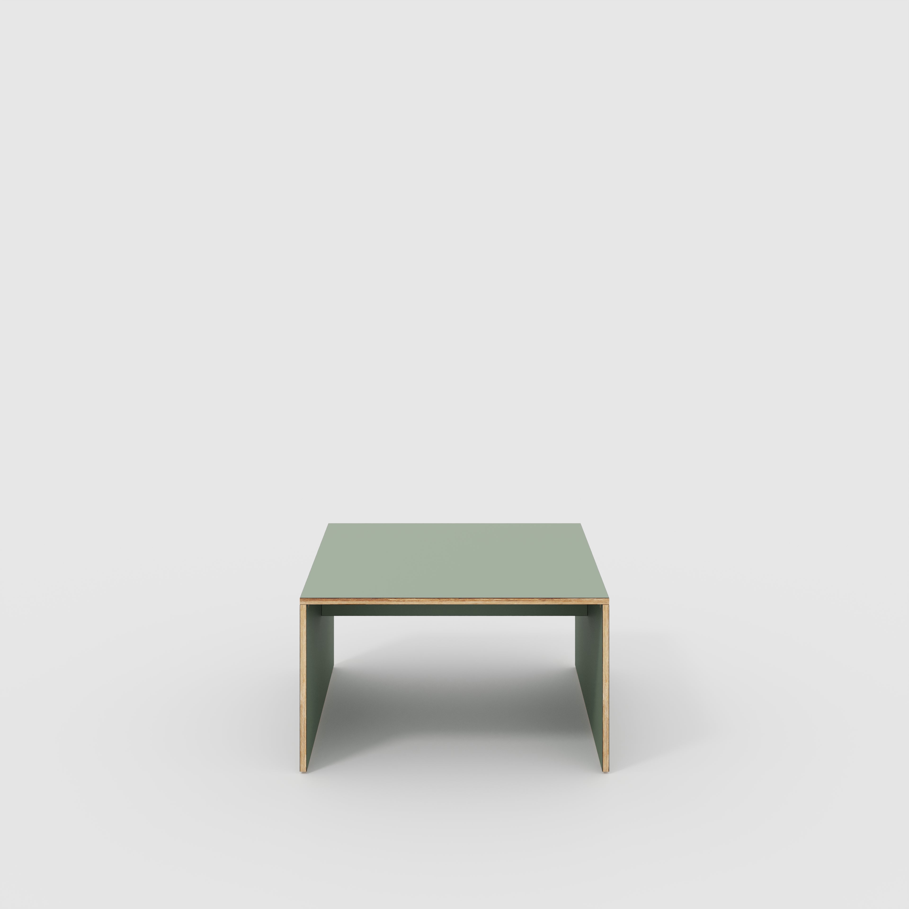 Coffee Table with Solid Sides - Formica Green Slate - 800(w) x 800(d) x 450(h)
