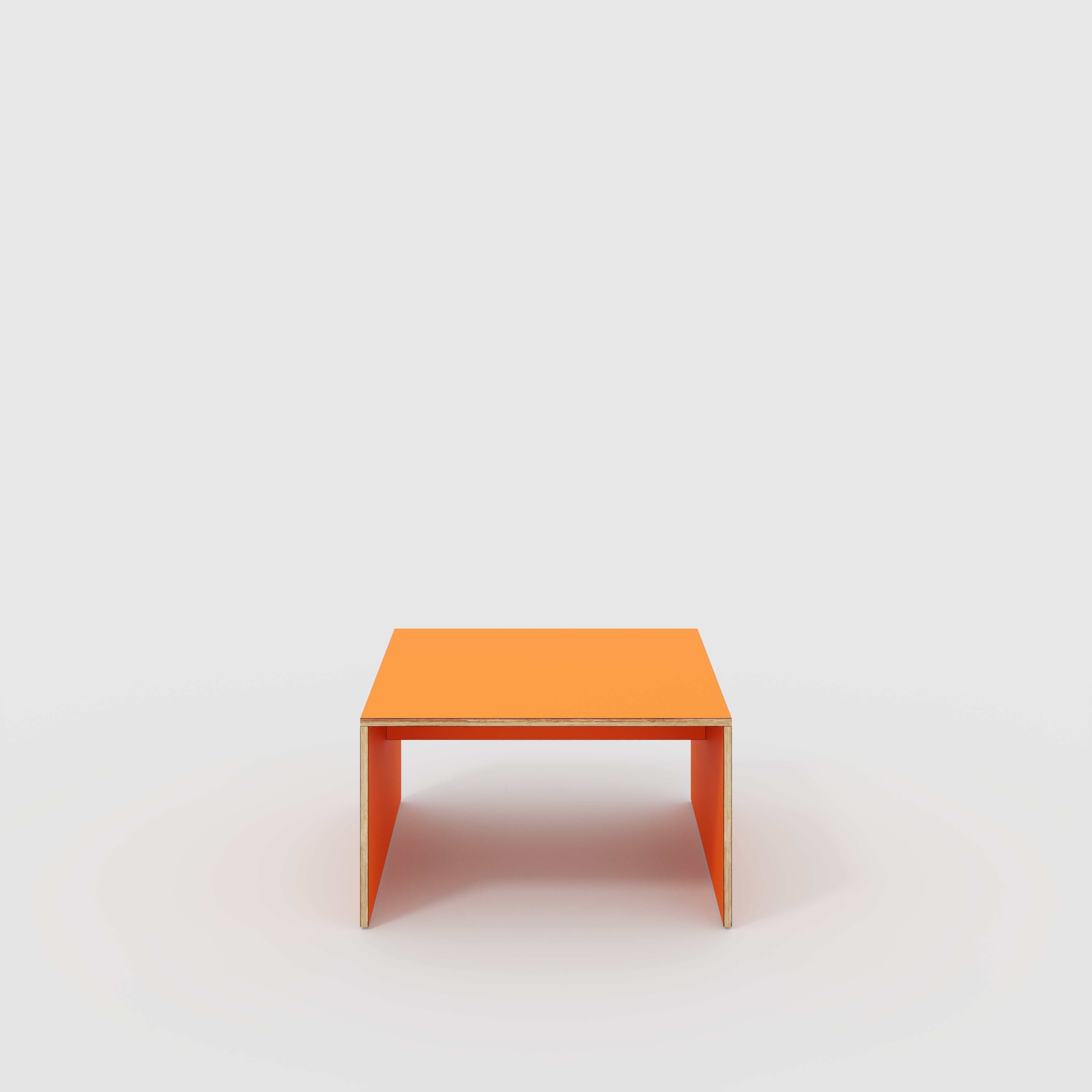 Coffee Table with Solid Sides - Formica Levante Orange - 800(w) x 800(d) x 450(h)