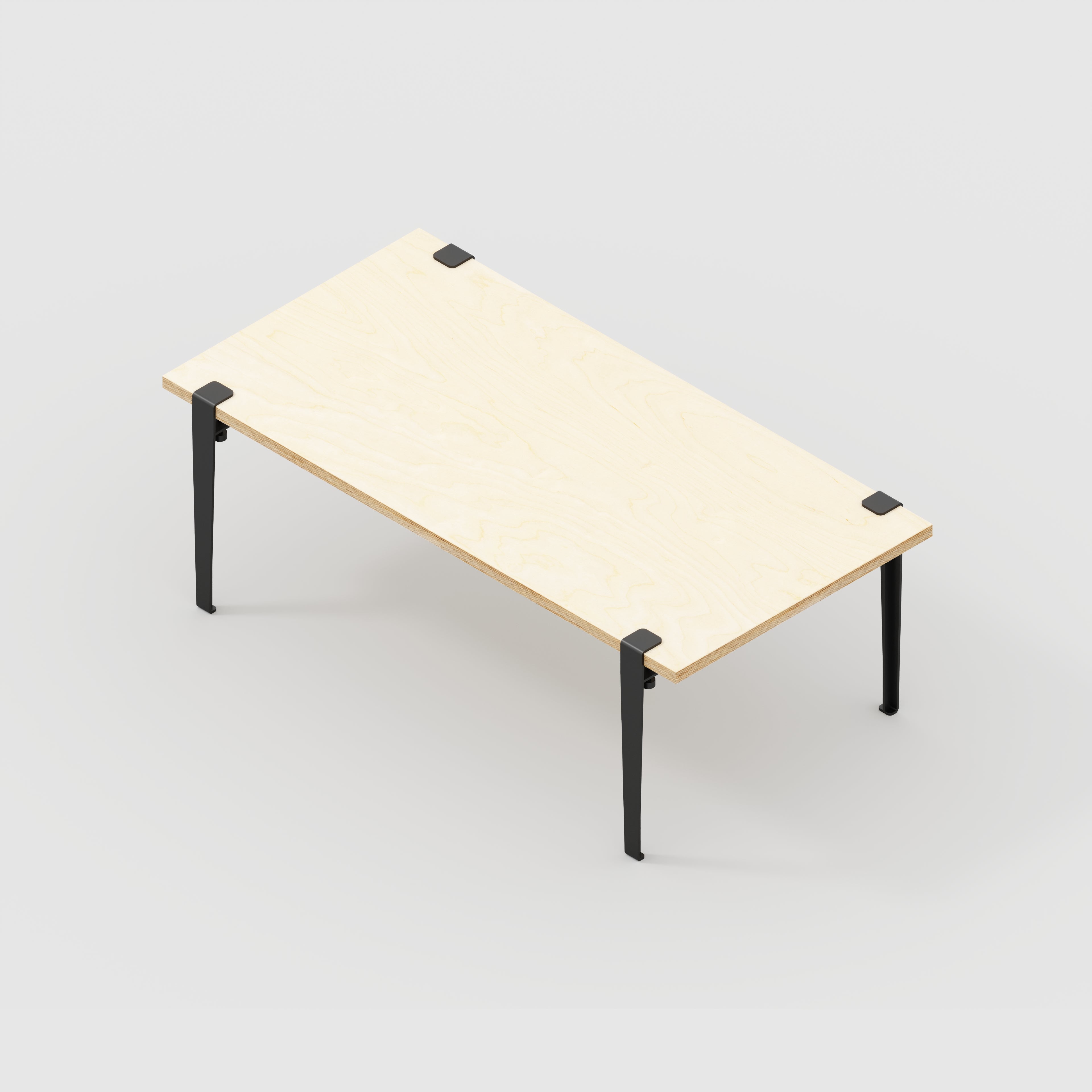 Coffee Table with Black Tiptoe Legs - Plywood Birch - 1200(w) x 600(d) x 430(h)