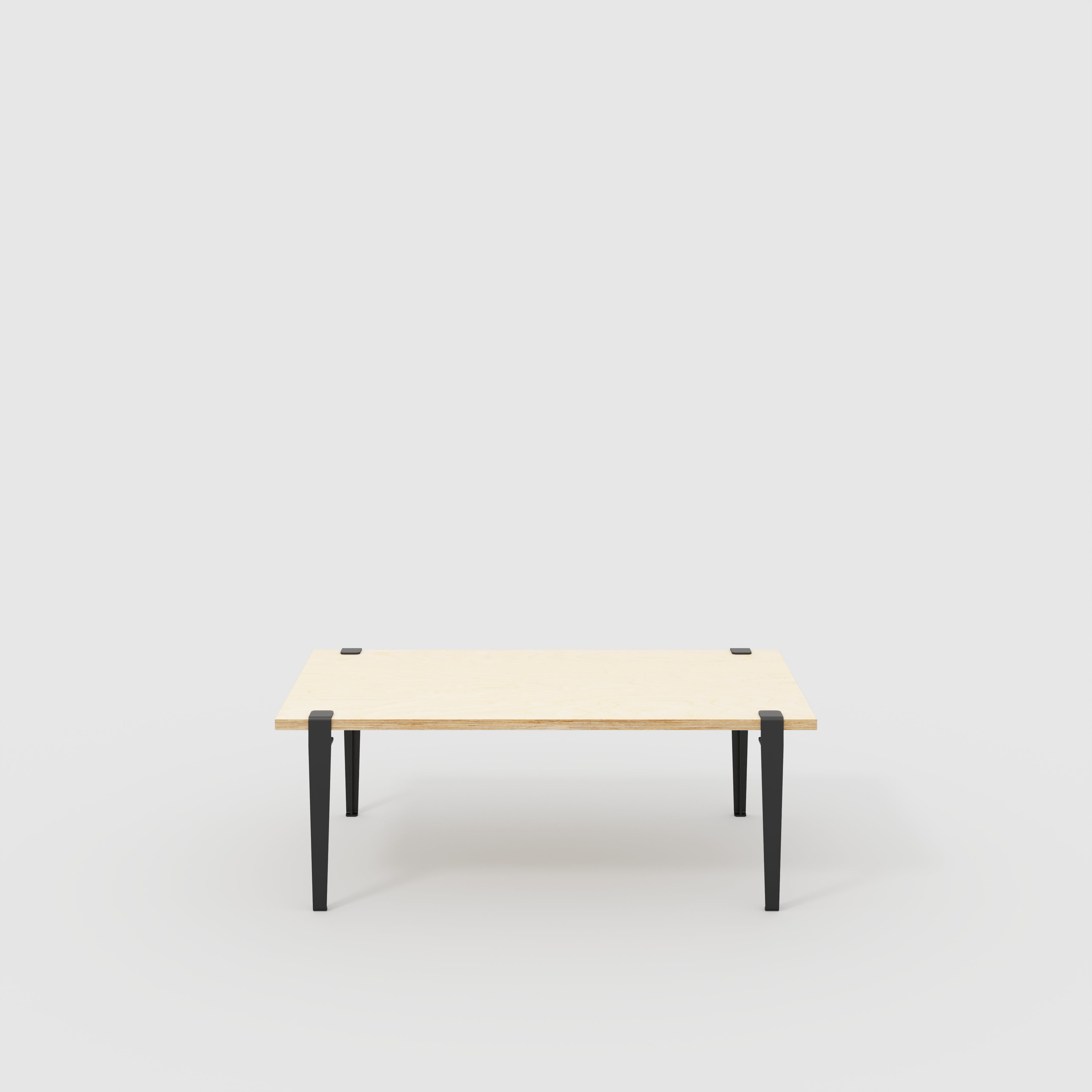 Coffee Table with Black Tiptoe Legs - Plywood Birch - 1200(w) x 600(d) x 430(h)