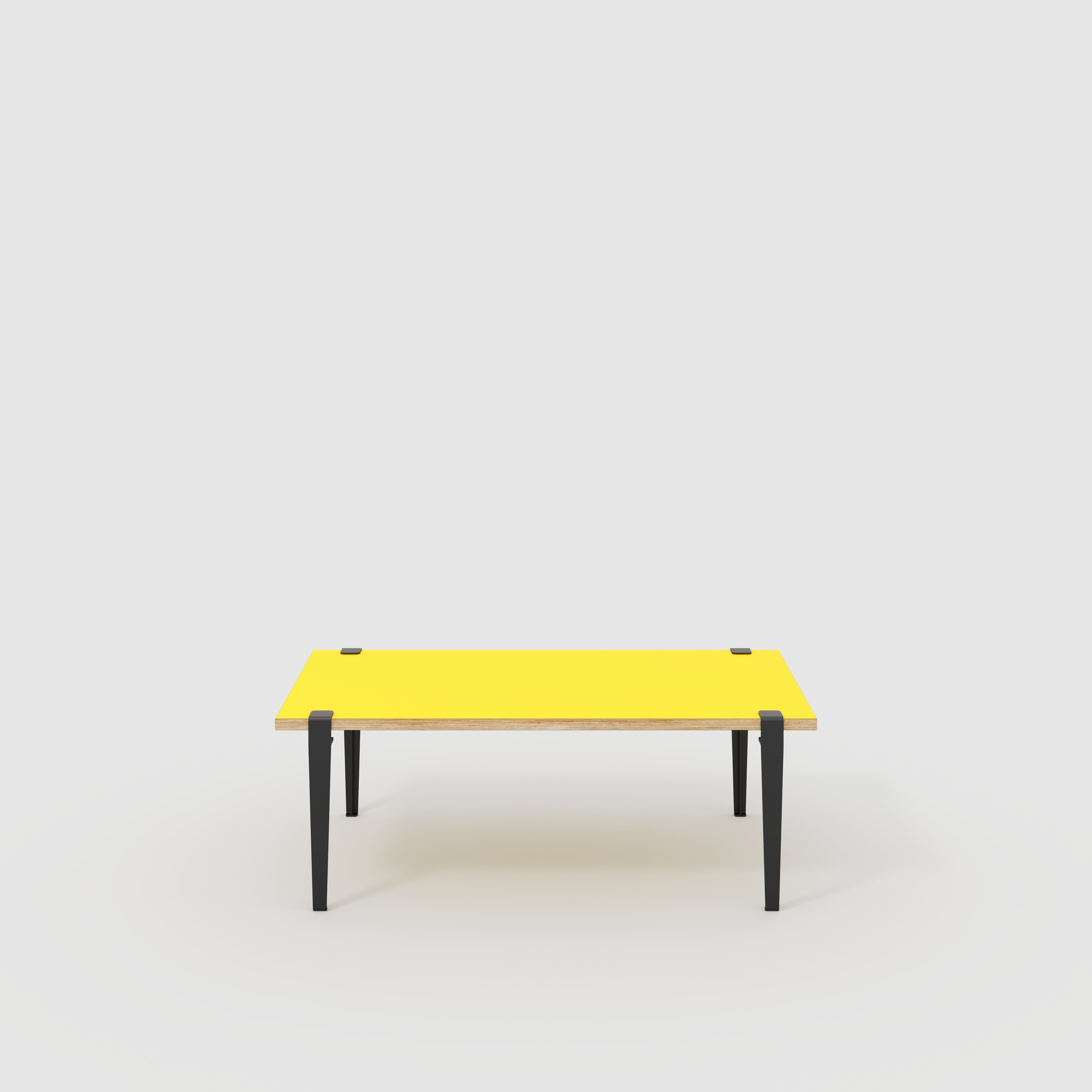 Coffee Table with Black Tiptoe Legs - Formica Chrome Yellow - 1200(w) x 600(d) x 430(h)