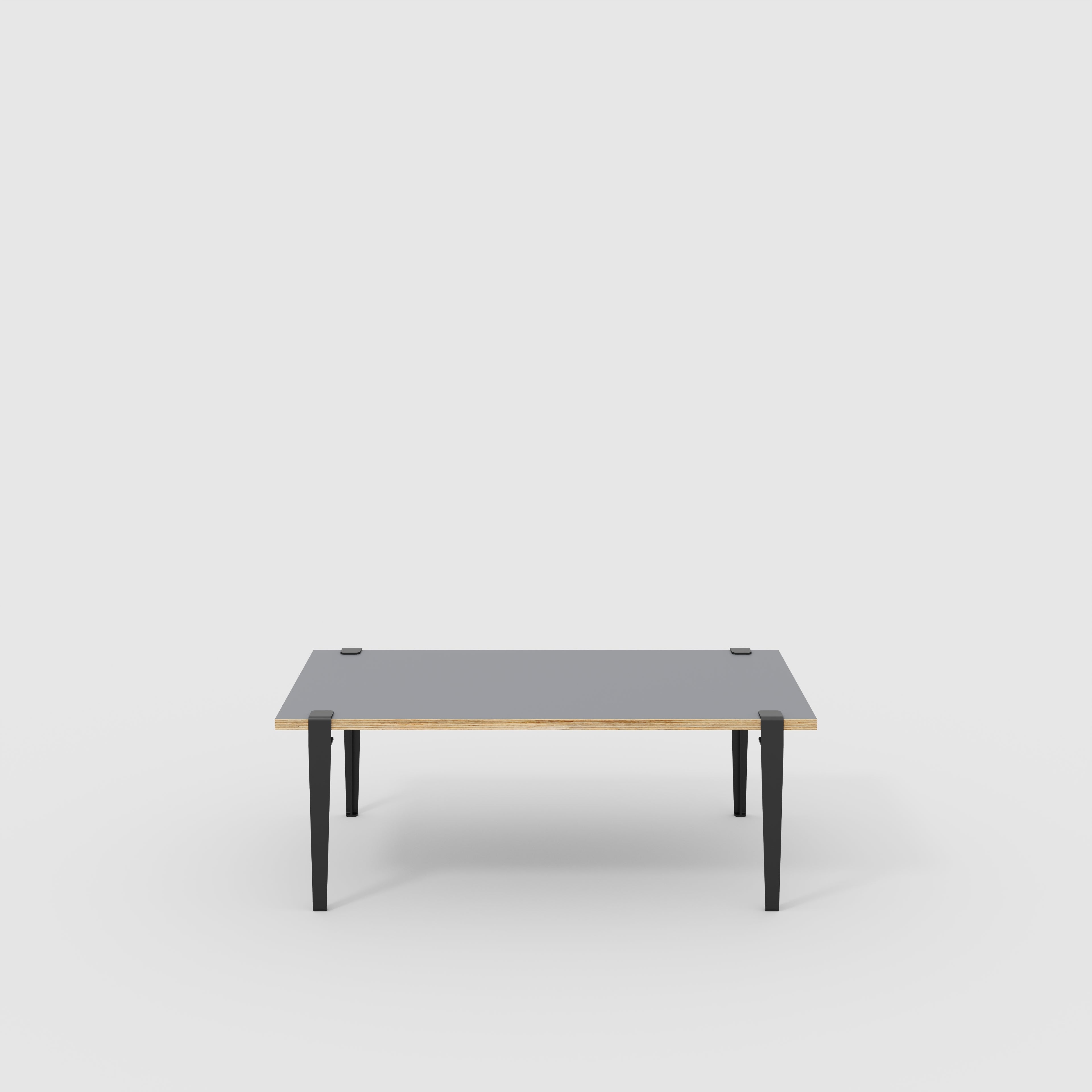 Coffee Table with Black Tiptoe Legs - Formica Tornado Grey - 1200(w) x 600(d) x 430(h)