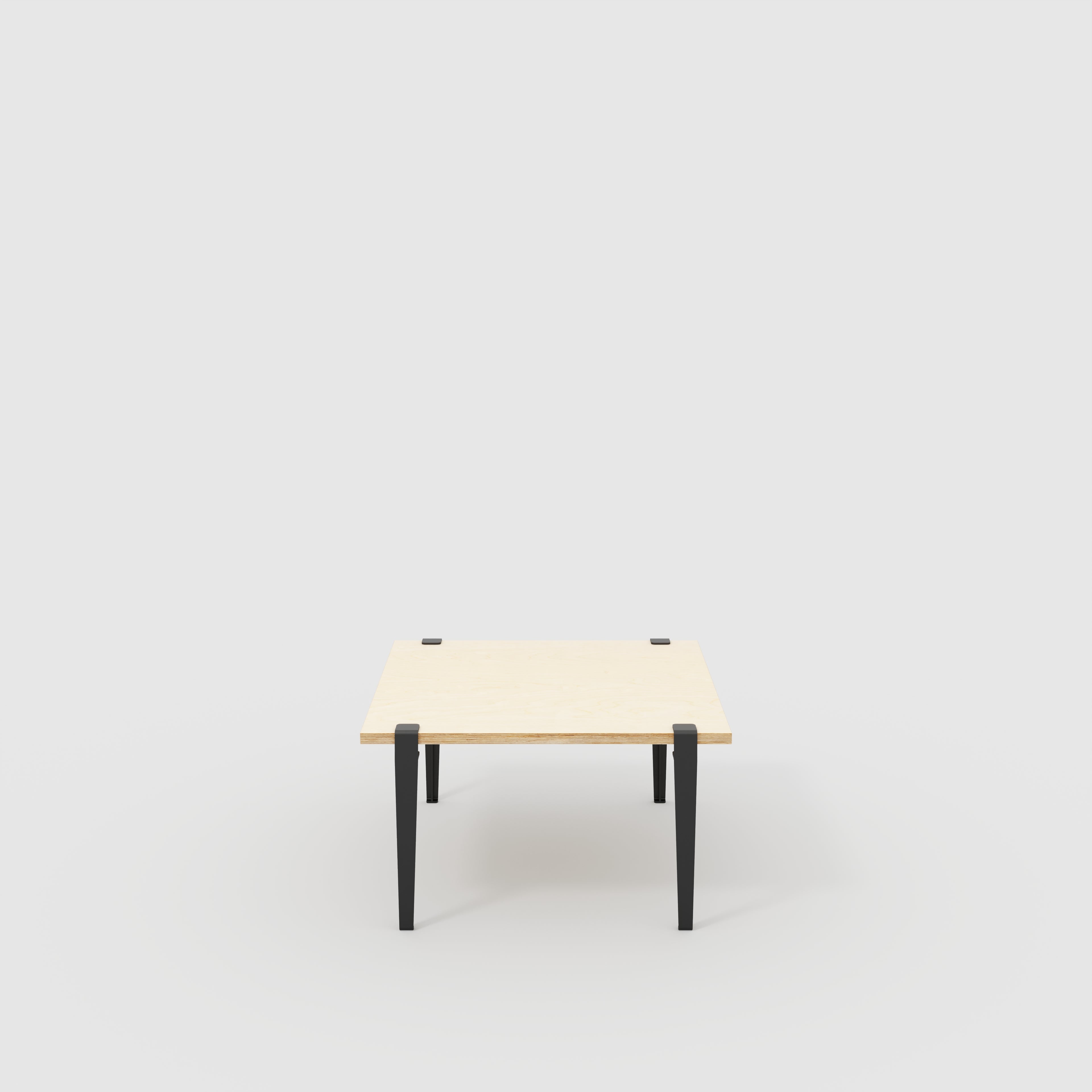 Coffee Table with Black Tiptoe Legs - Plywood Birch - 800(w) x 800(d) x 430(h)