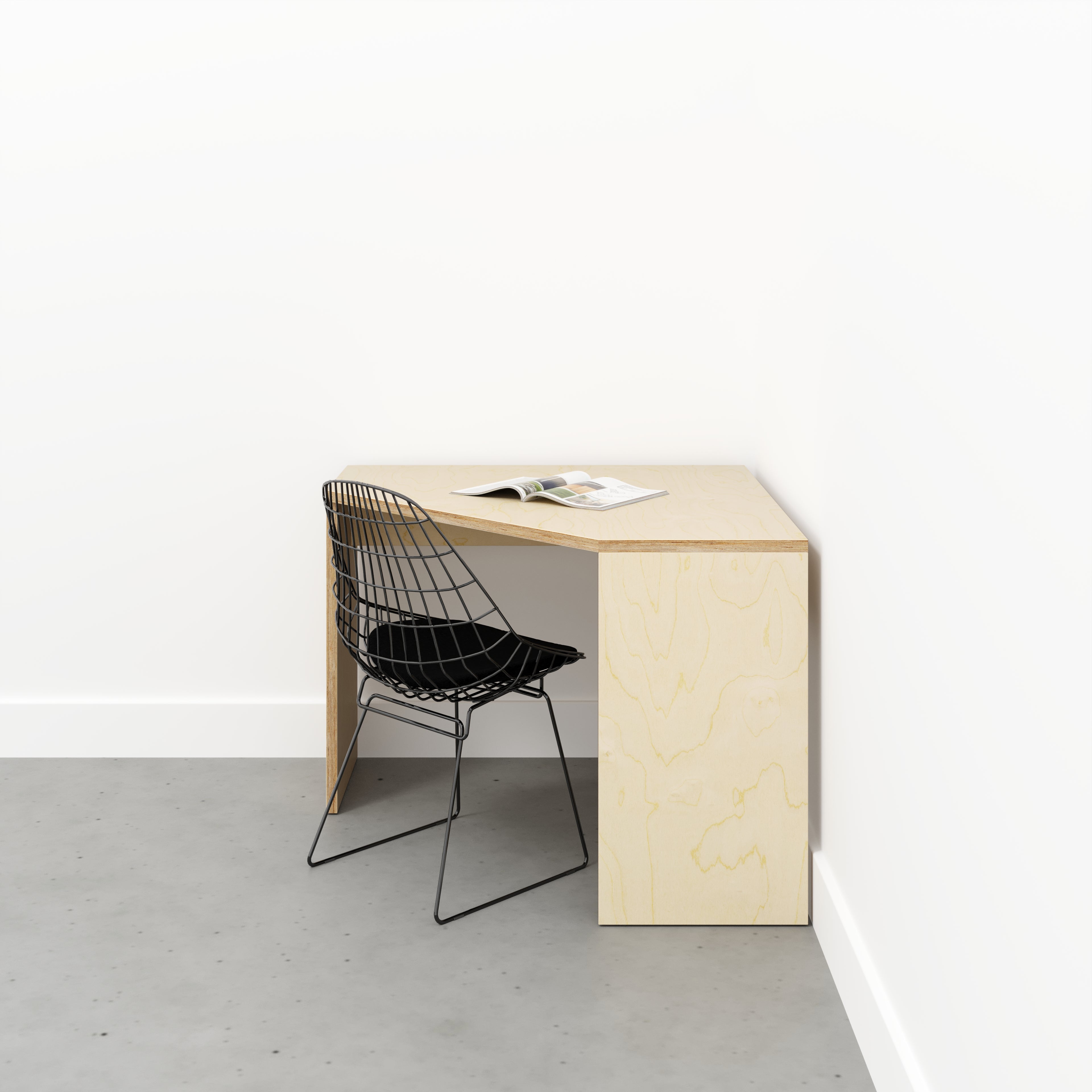 Corner Desk with Solid Sides - Plywood Birch - 1000(w) x 1000(d) x 750(h)
