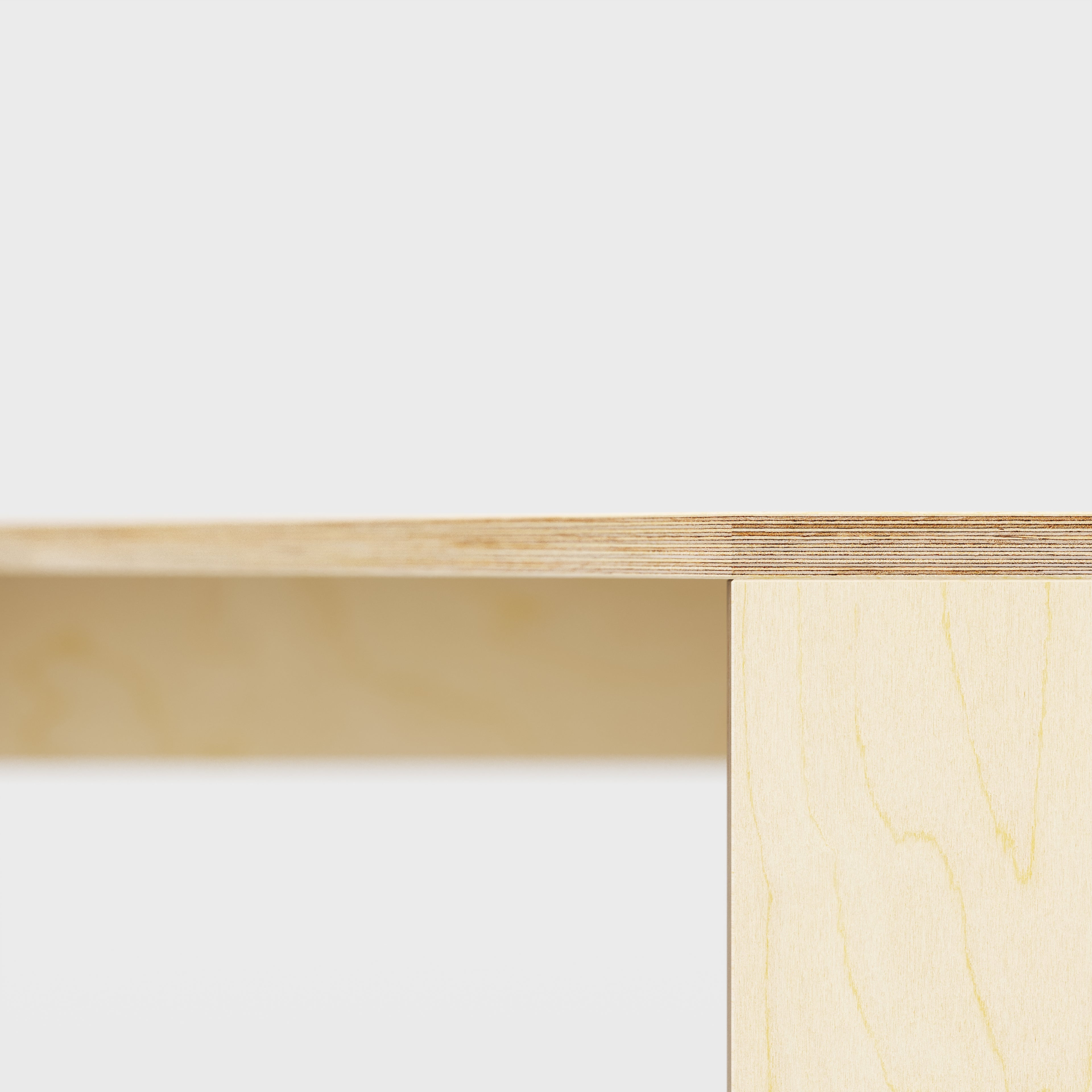 Corner Desk with Solid Sides - Plywood Birch - 1000(w) x 1000(d) x 750(h)