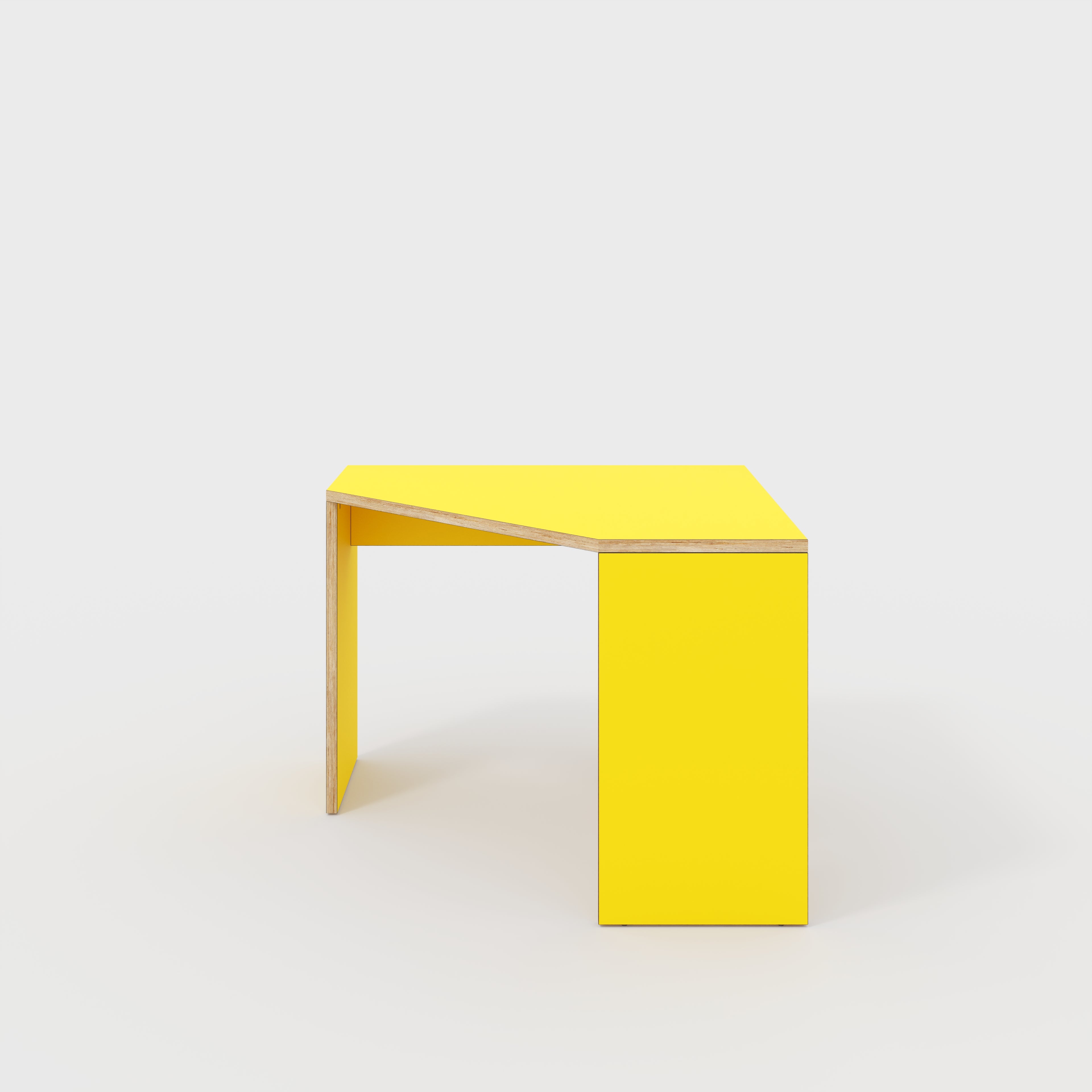 Corner Desk with Solid Sides - Formica Chrome Yellow - 1000(w) x 1000(d) x 750(h)