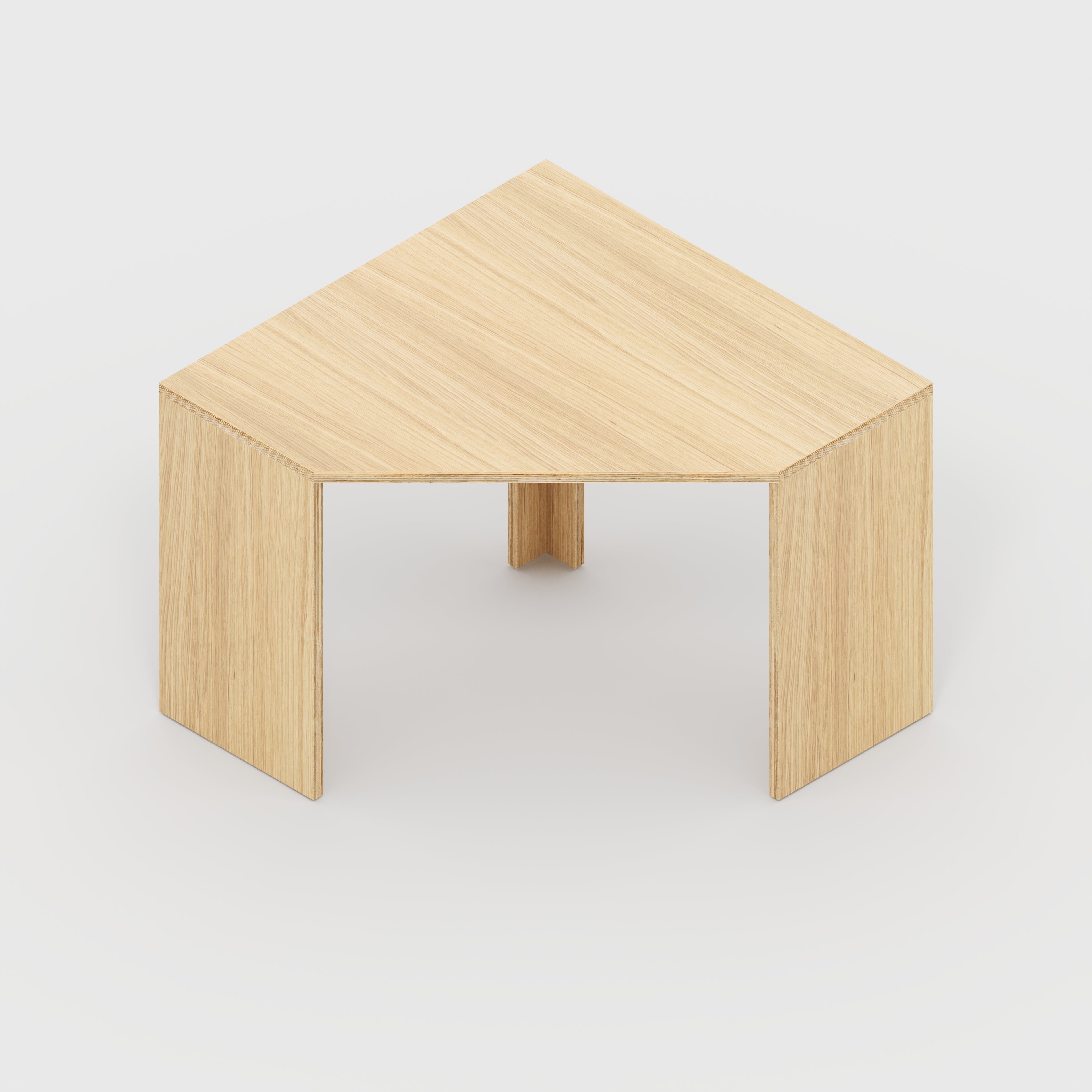 Corner Desk with Solid Sides - Plywood Oak - 1000(w) x 1000(d) x 750(h)
