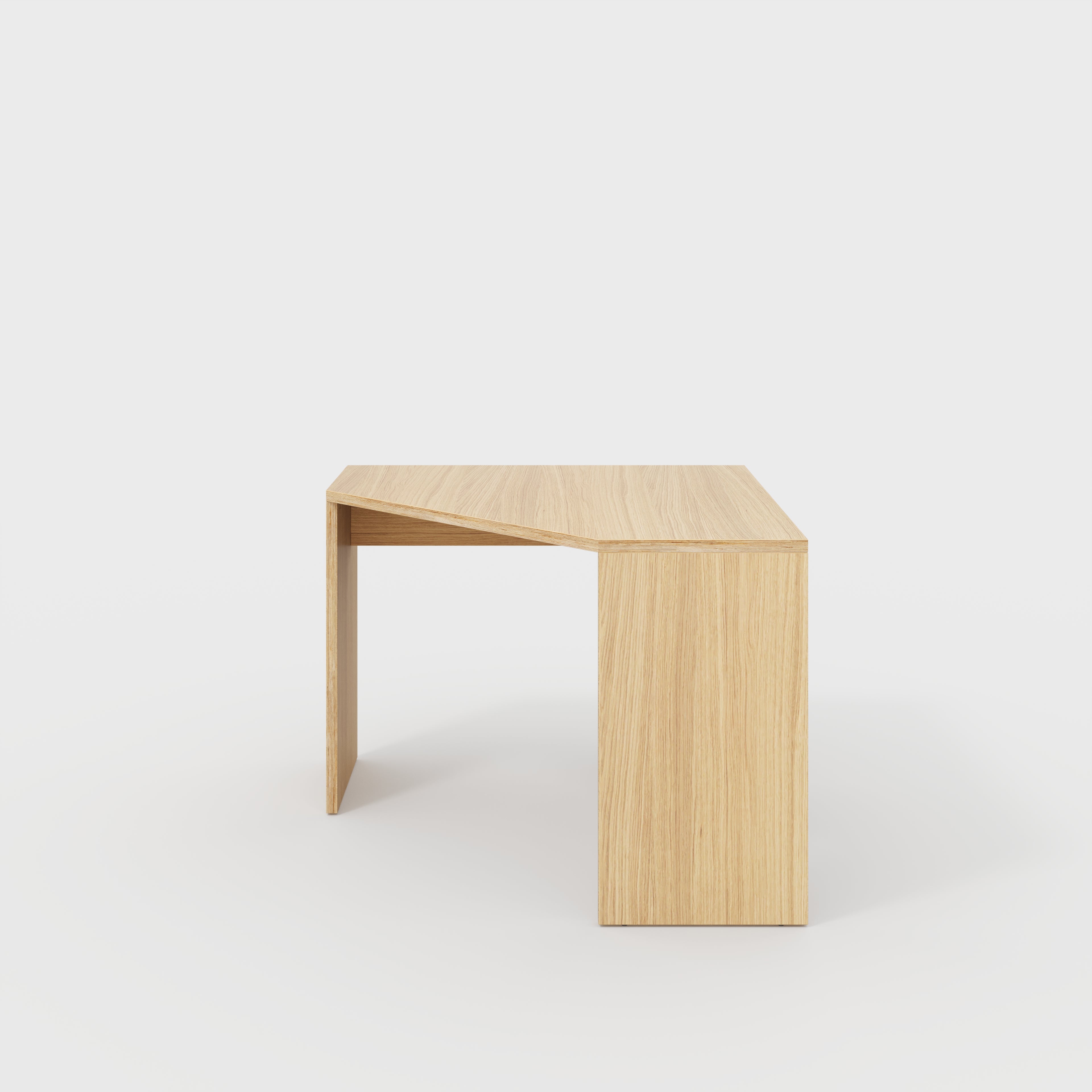 Corner Desk with Solid Sides - Plywood Oak - 1000(w) x 1000(d) x 750(h)