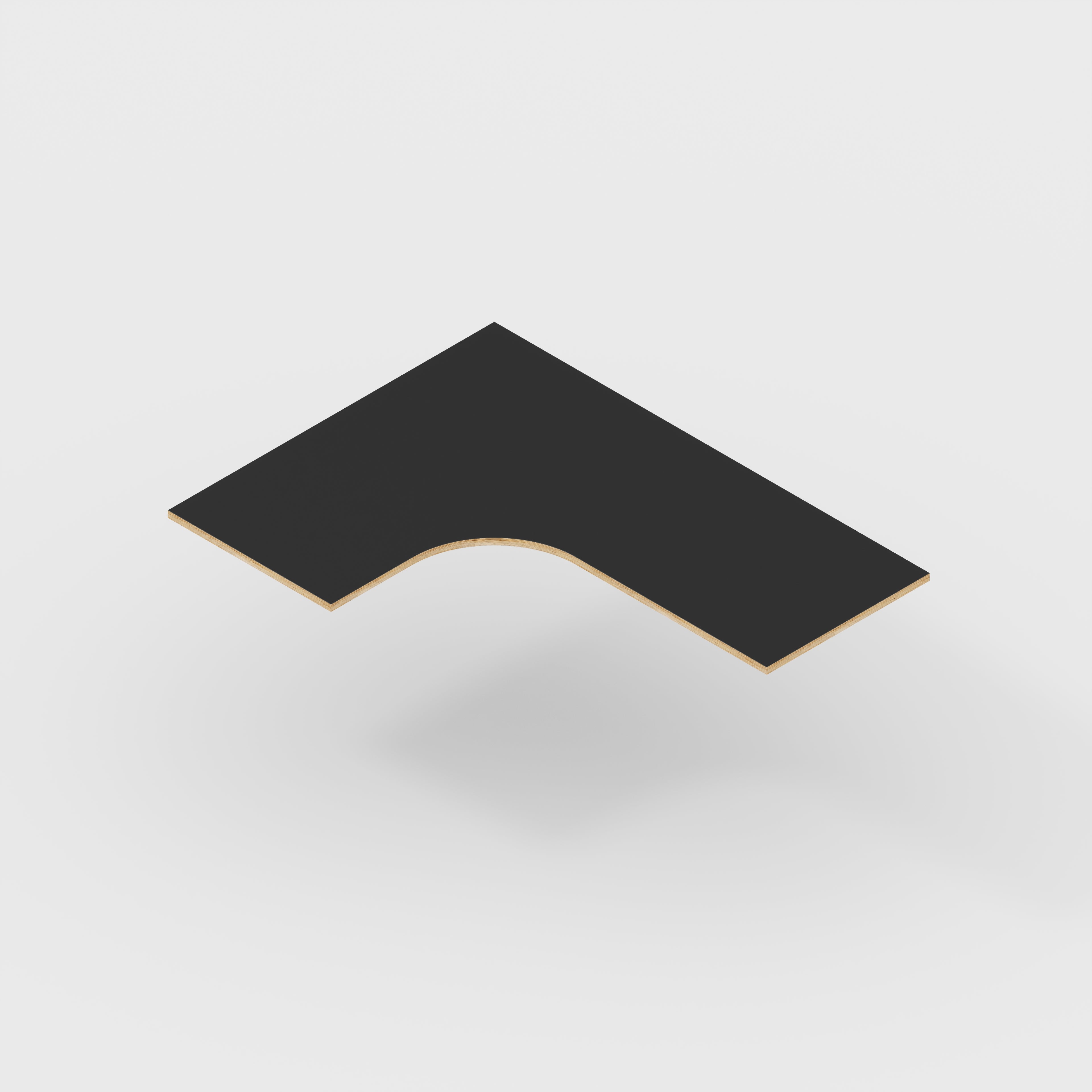 Plywood Corner Desktop - Formica Diamond Black - 1600(w) x 1200(d)