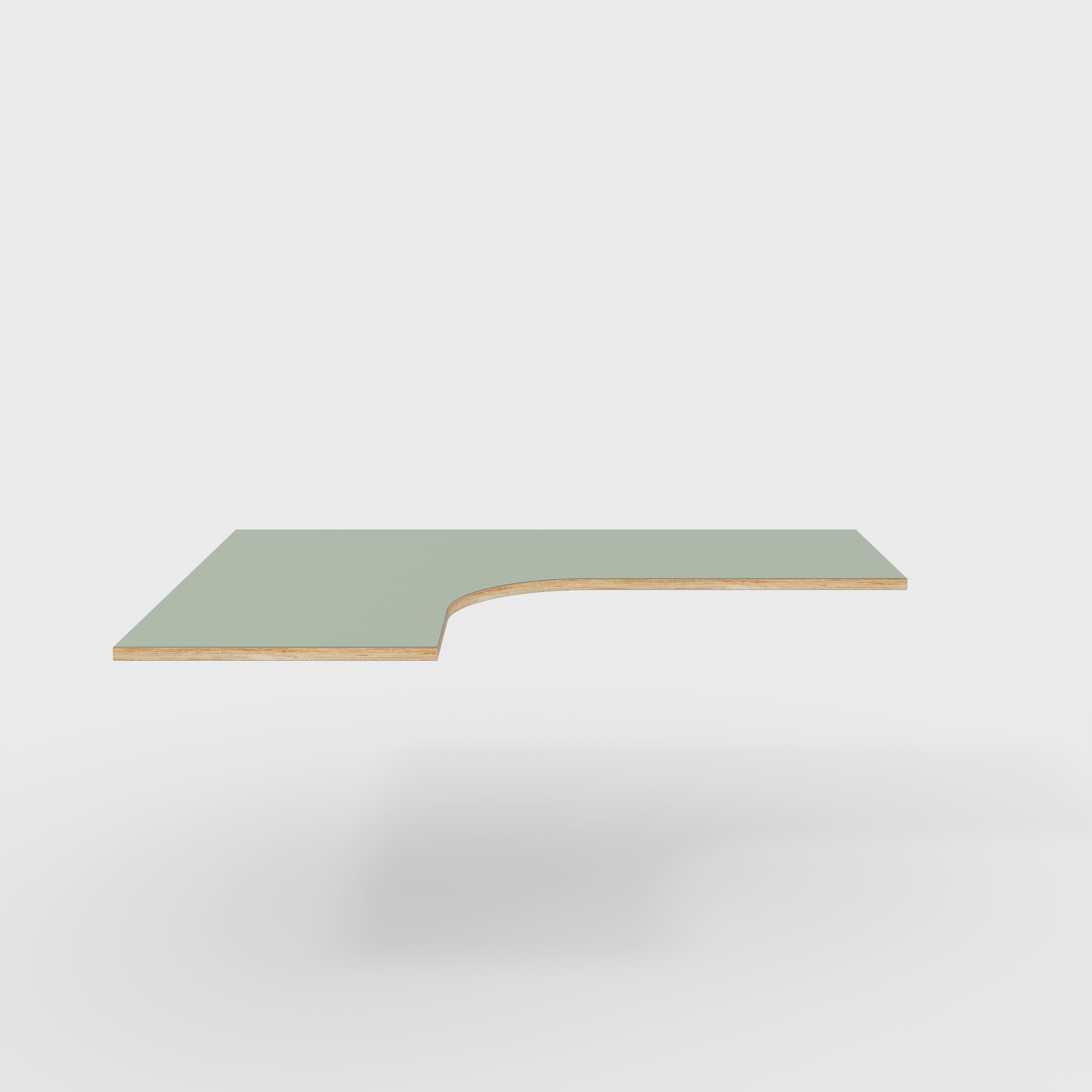 Plywood Corner Desktop - Formica Green Slate - 1600(w) x 1200(d)