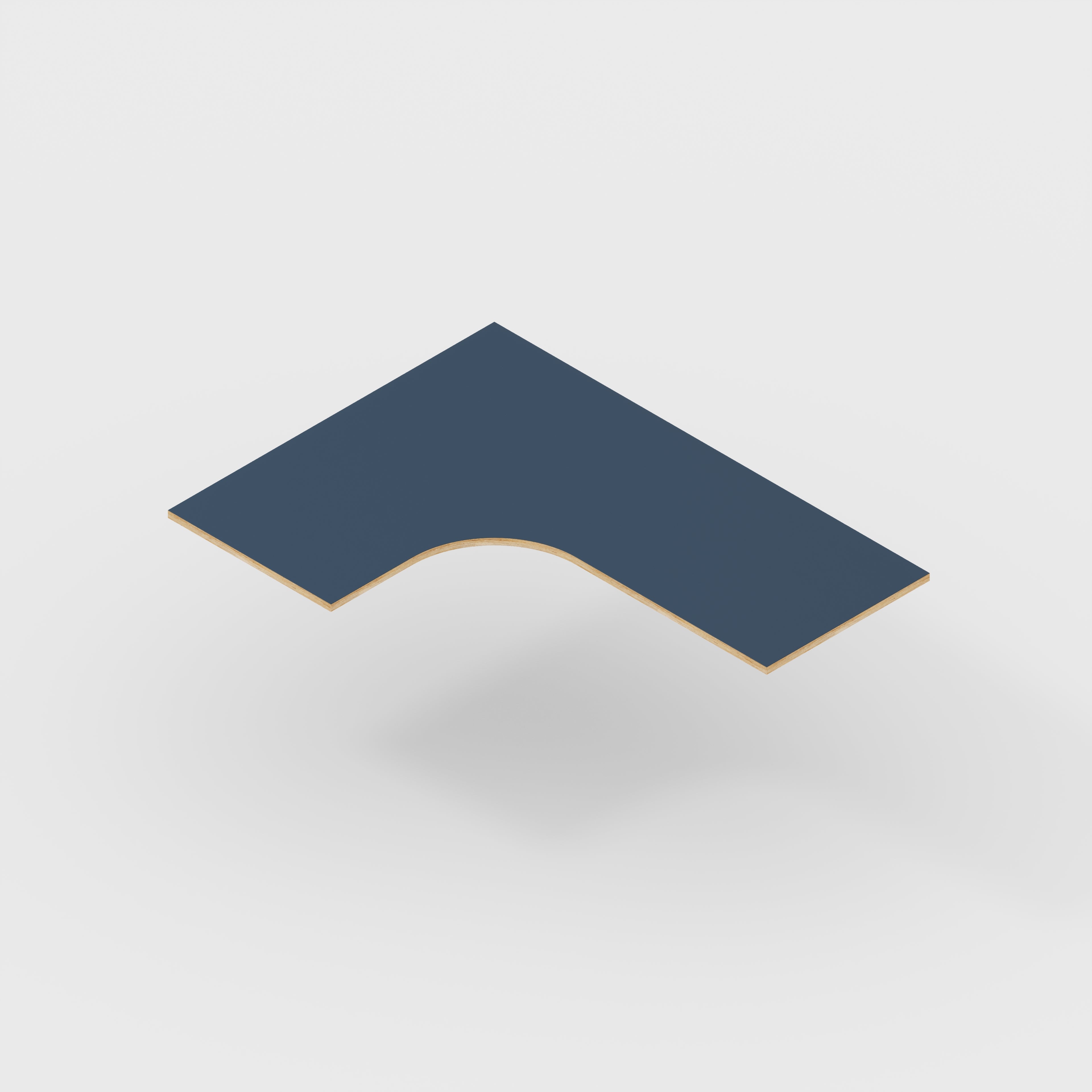 Plywood Corner Desktop - Formica Night Sea Blue - 1600(w) x 1200(d)
