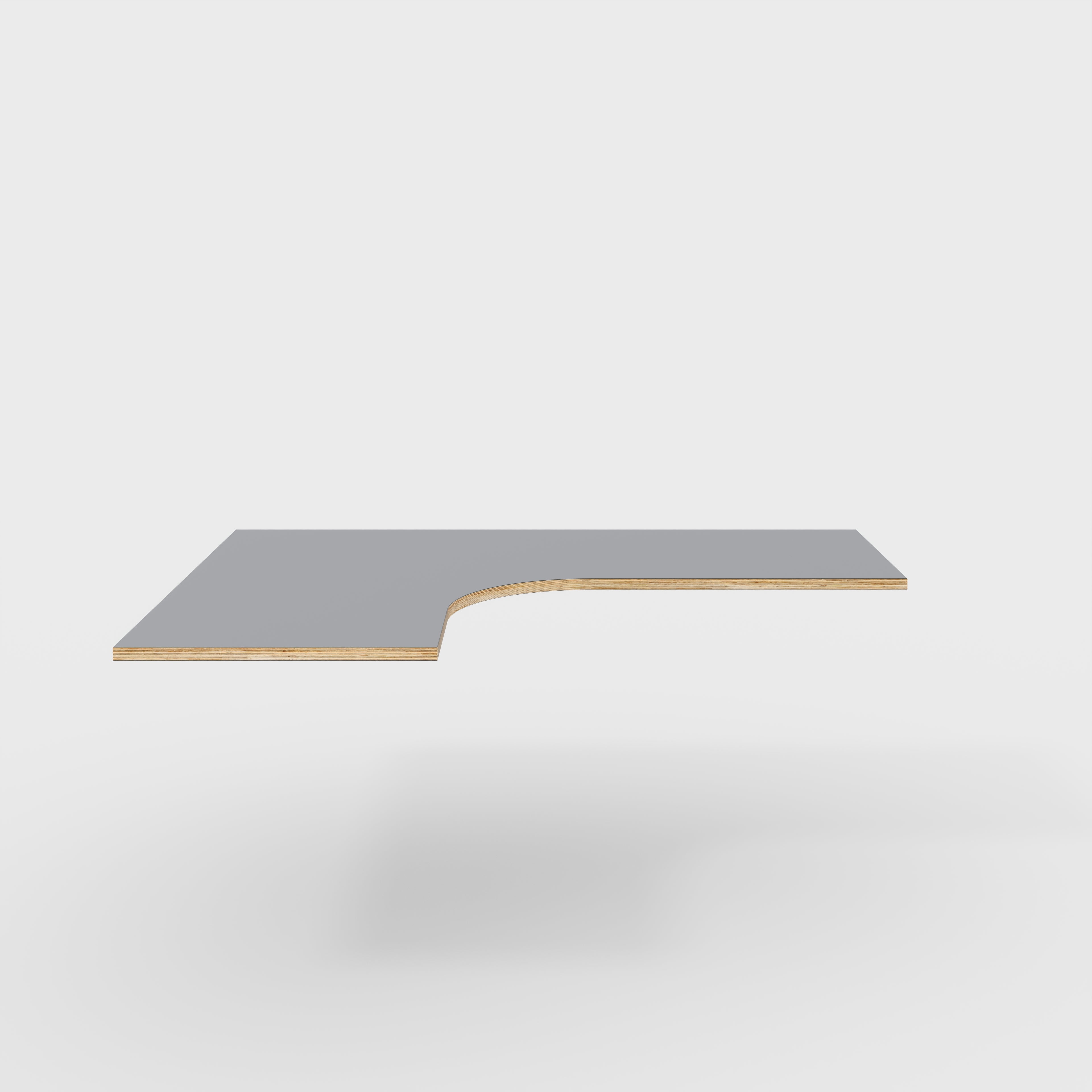 Plywood Corner Desktop - Formica Tornado Grey - 1600(w) x 1200(d)