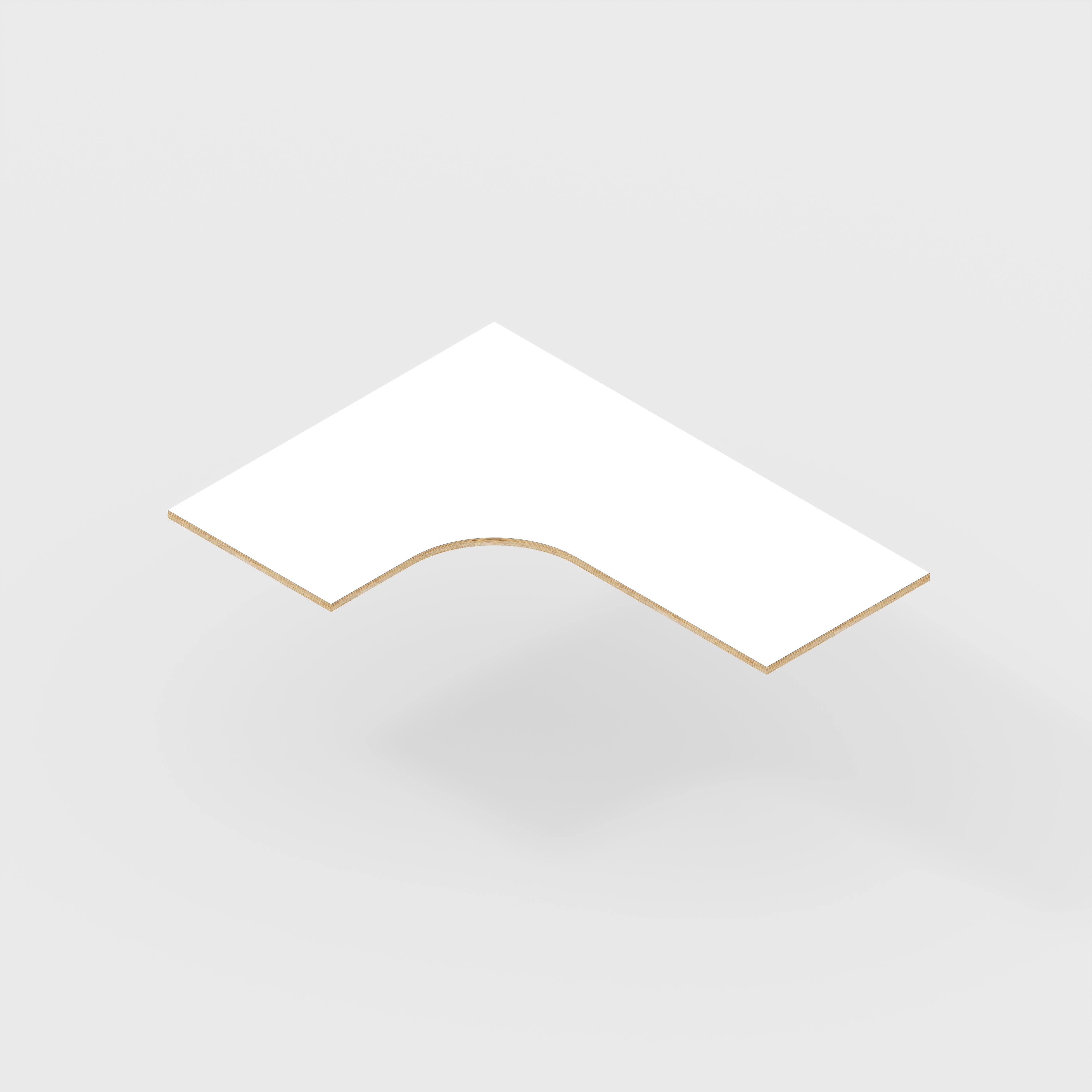 Plywood Corner Desktop - Formica White - 1600(w) x 1200(d)