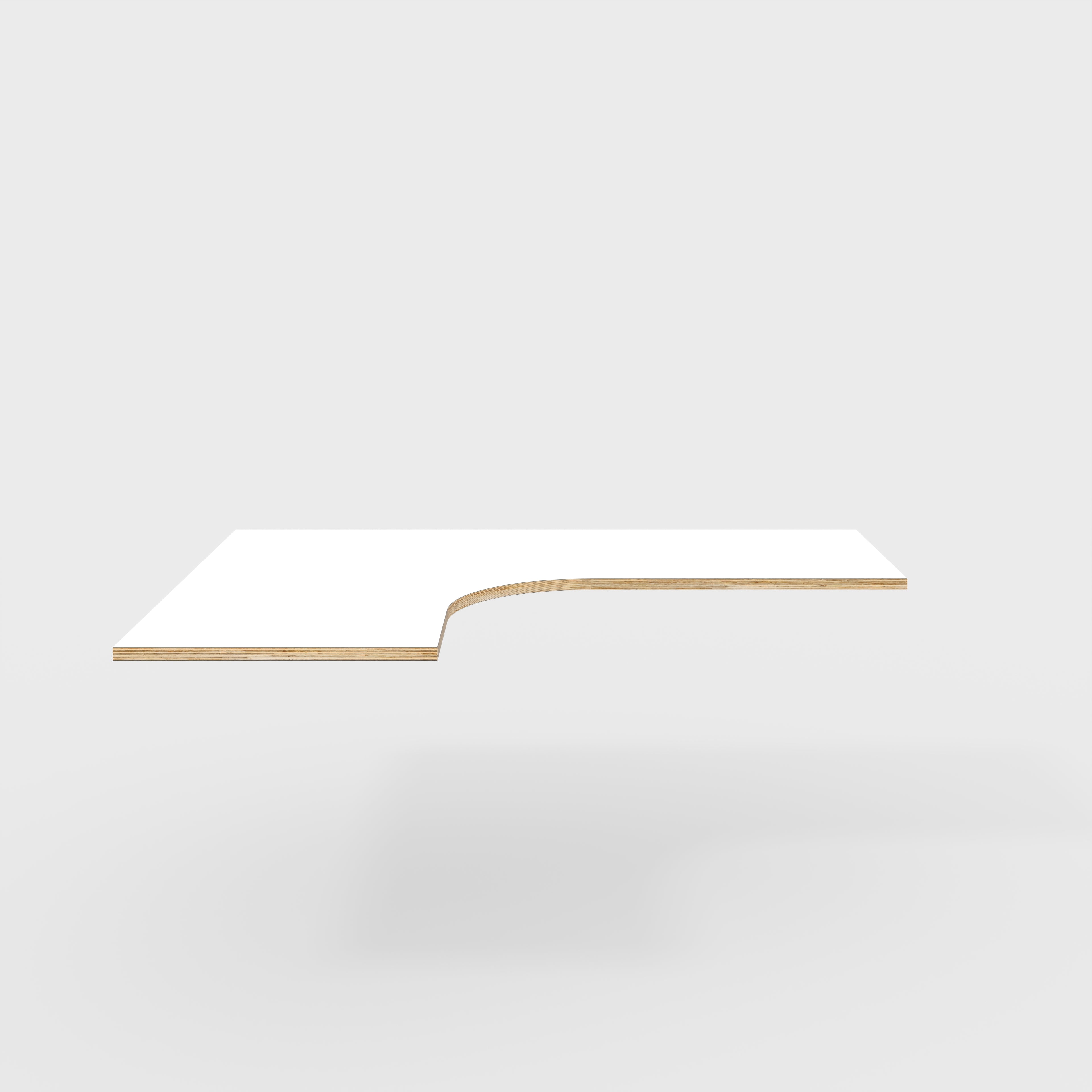 Plywood Corner Desktop - Formica White - 1600(w) x 1200(d)