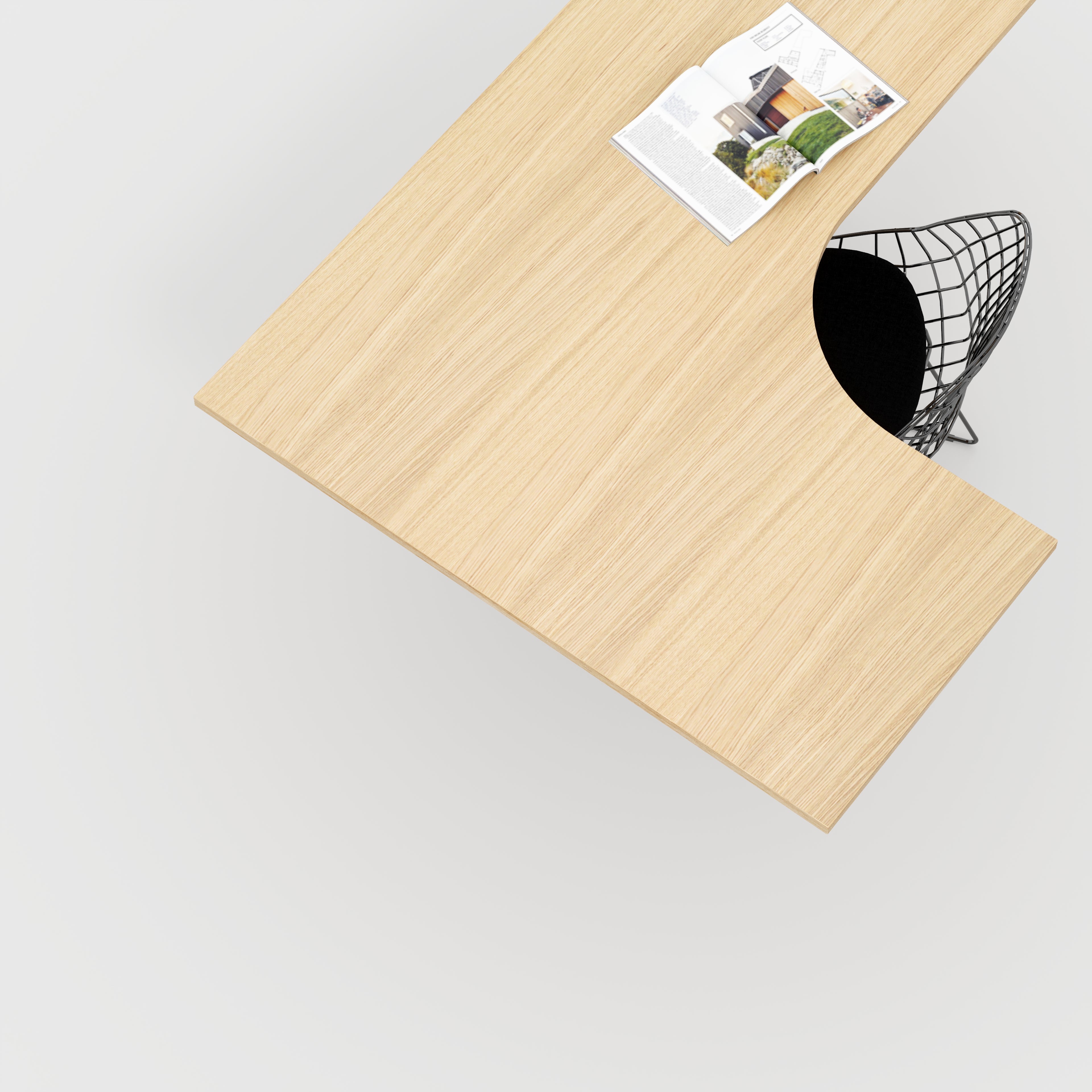 Plywood Corner Desktop - Plywood Oak - 1600(w) x 1200(d)