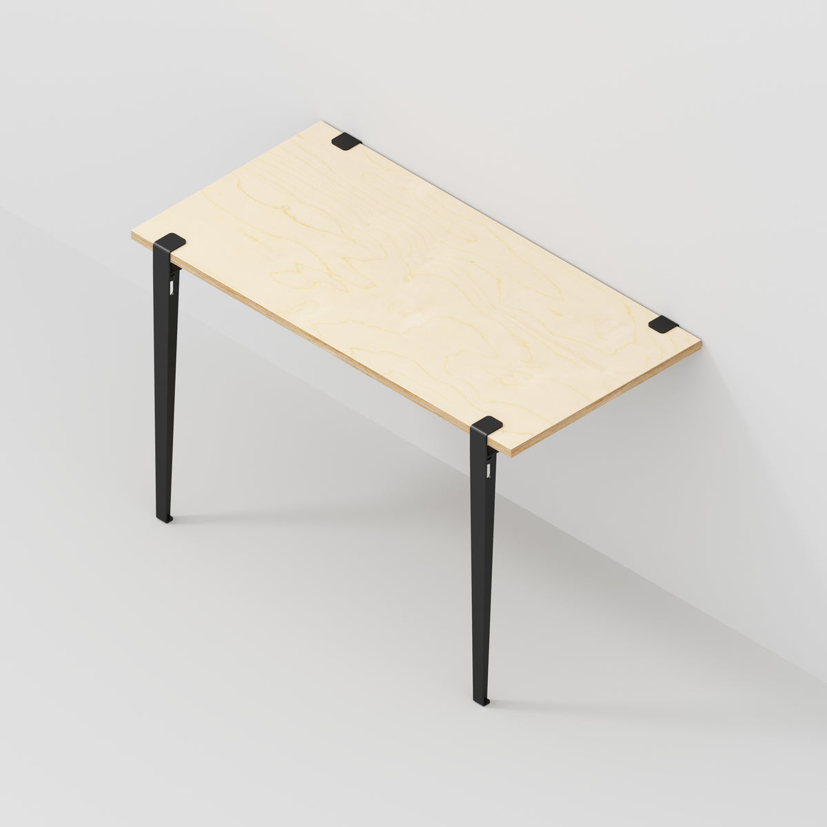 Custom Plywood Wall Desk with Tiptoe Legs and Tiptoe Wall Brackets