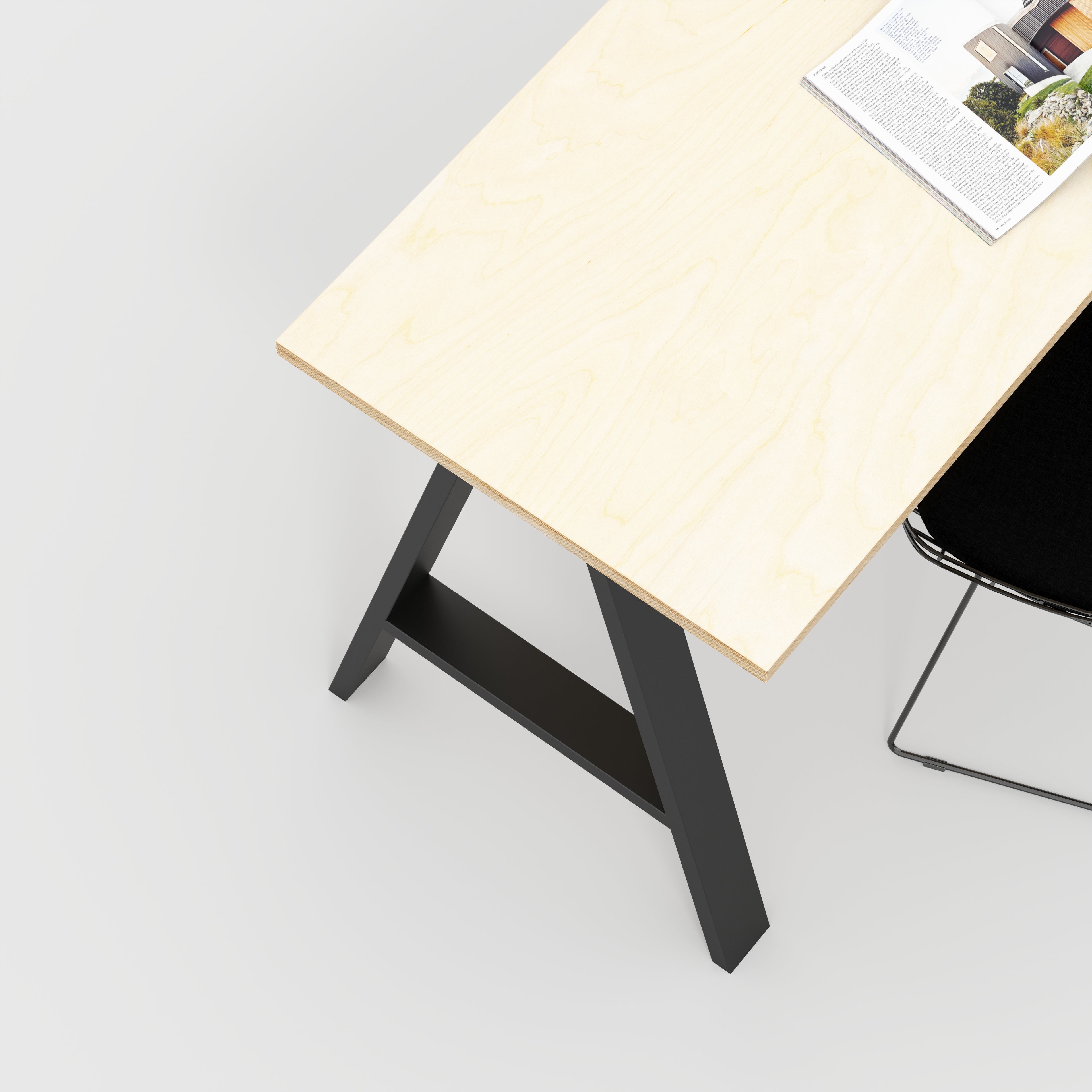 Custom Plywood Desk with A-Frame Industrial Legs