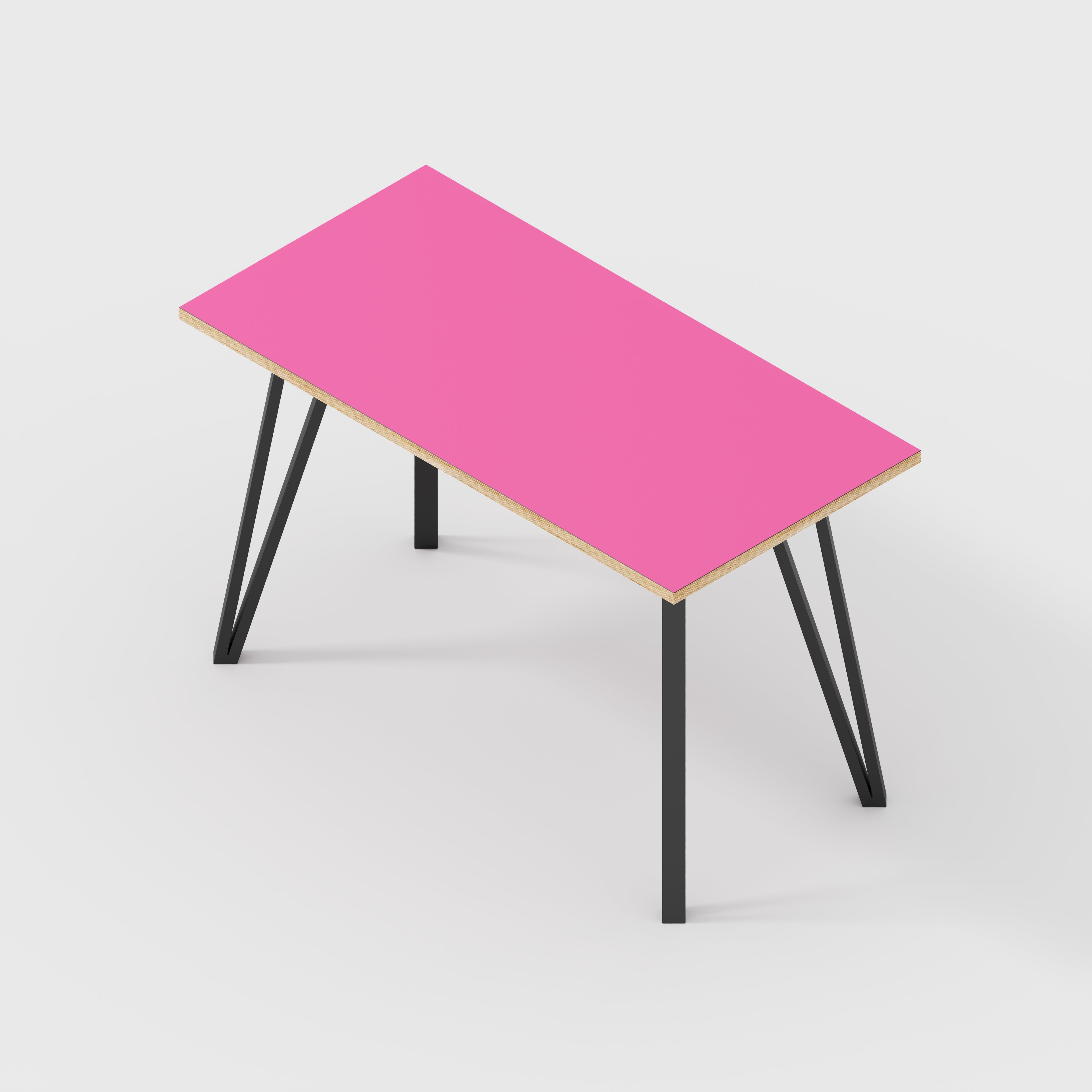 Desk with Black Box Hairpin Legs - Formica Juicy Pink - 1200(w) x 600(d) x 735(h)