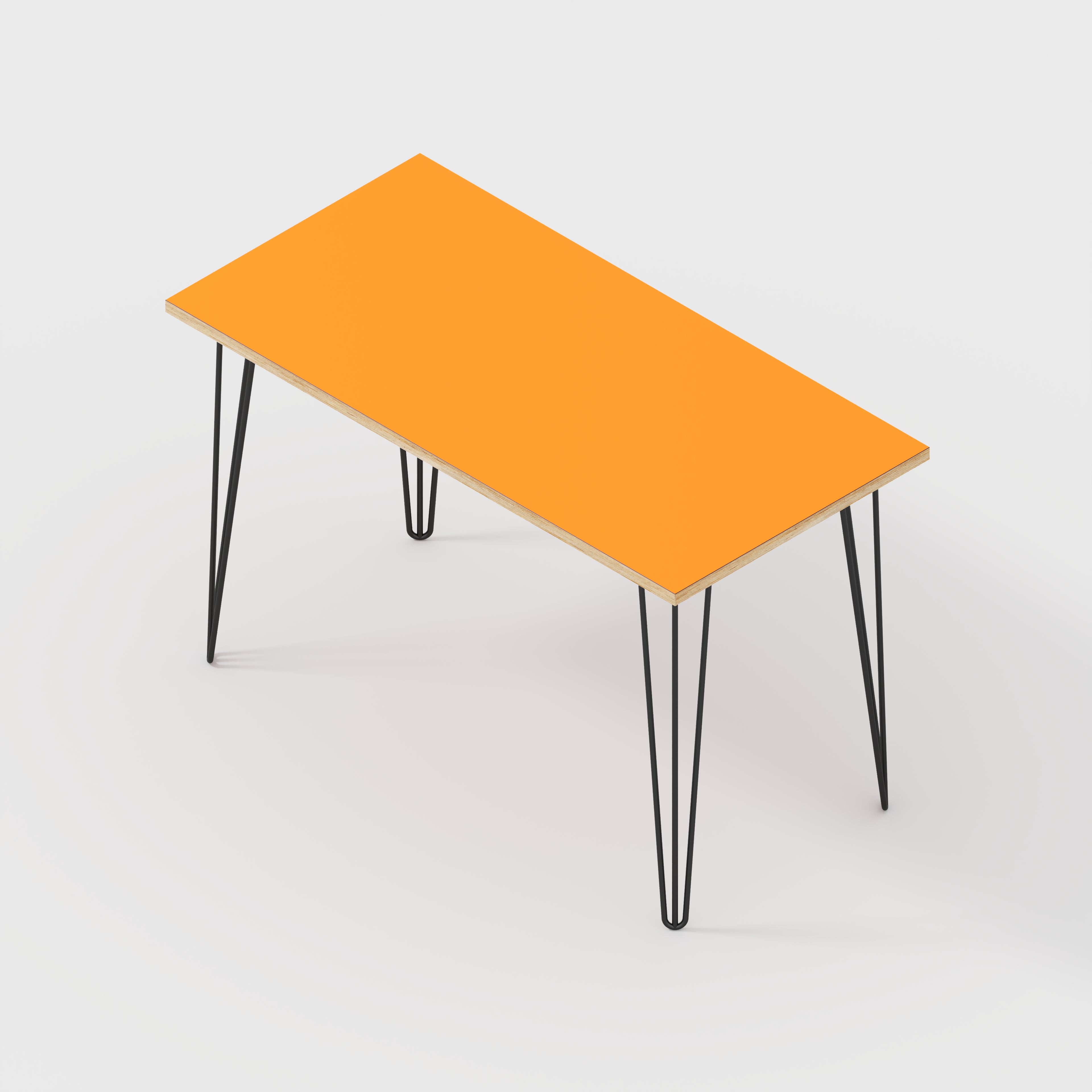 Desk with Black Hairpin Legs - Formica Levante Orange - 1200(w) x 600(d) x 735(h)