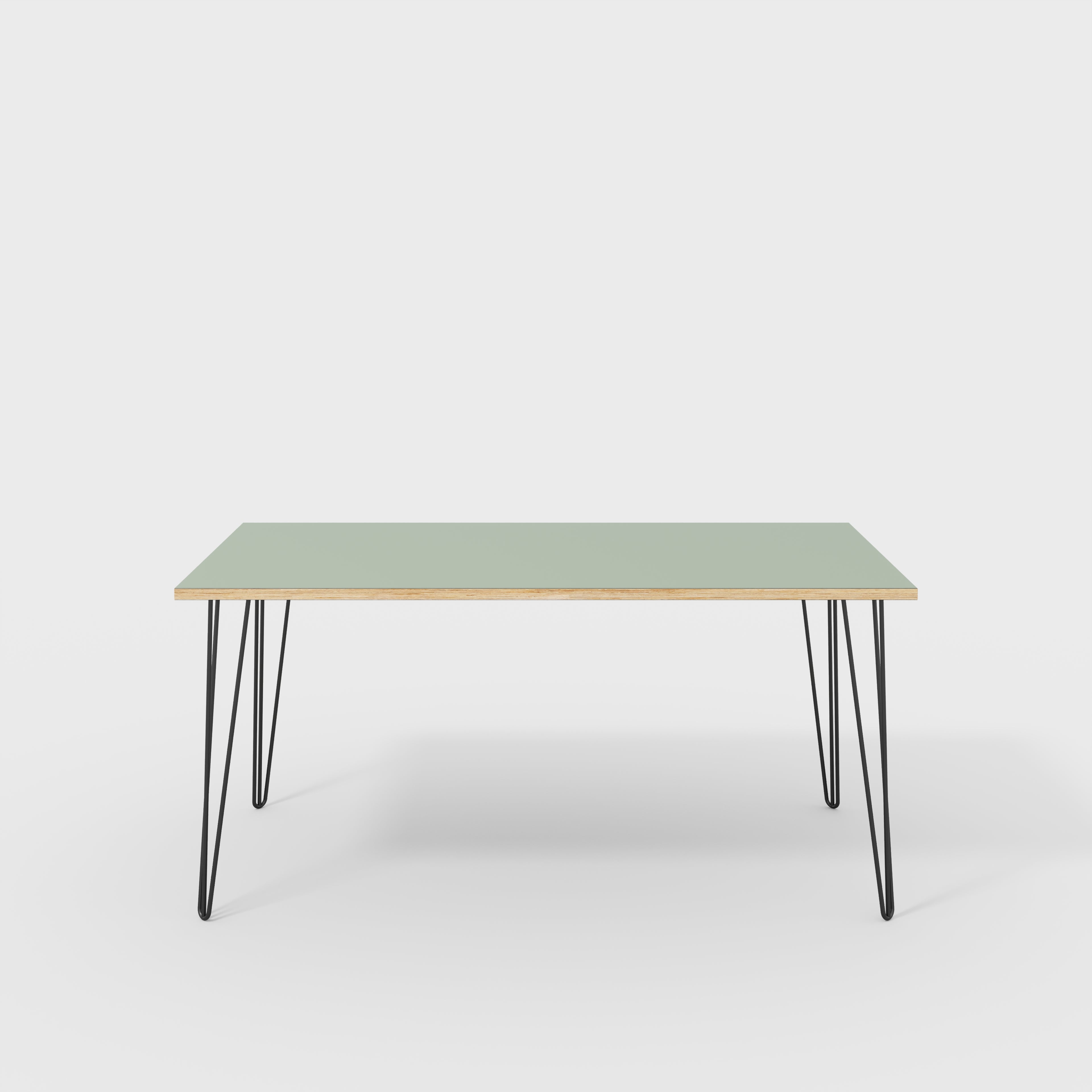 Desk with Black Hairpin Legs - Formica Green Slate - 1600(w) x 800(d) x 735(h)