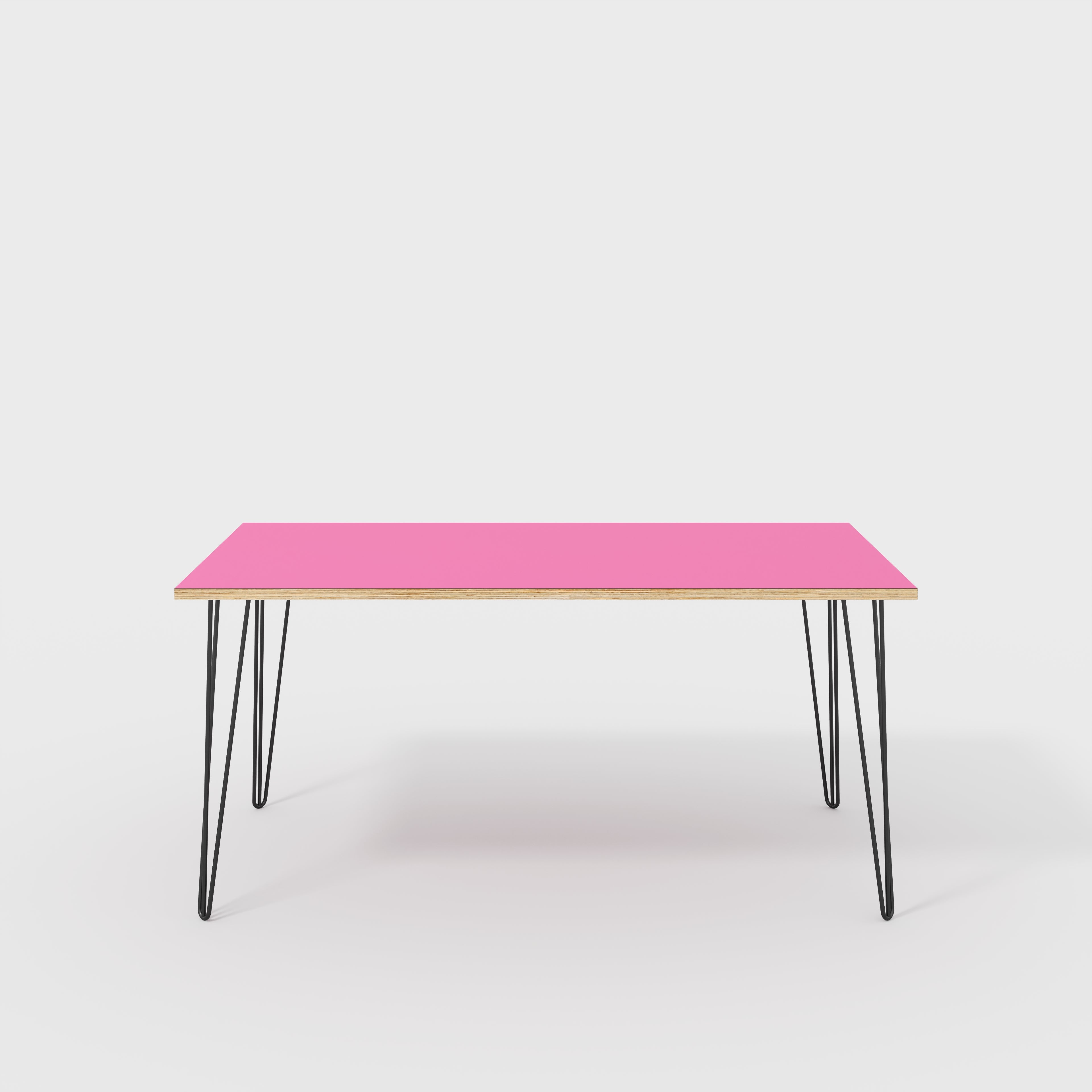 Desk with Black Hairpin Legs - Formica Juicy Pink - 1600(w) x 800(d) x 735(h)