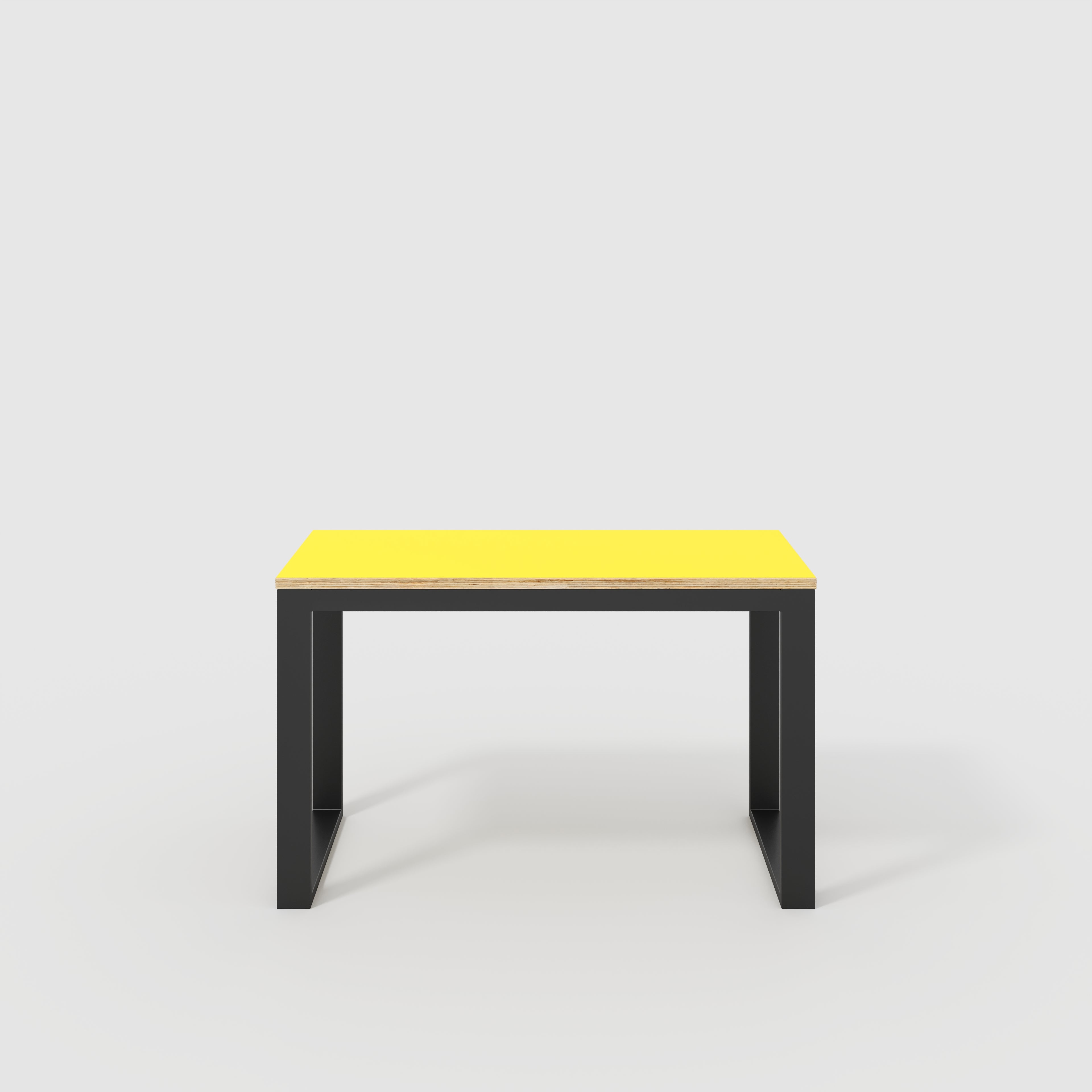 Desk with Black Industrial Frame - Formica Chrome Yellow - 1200(w) x 585(d) x 735(h)