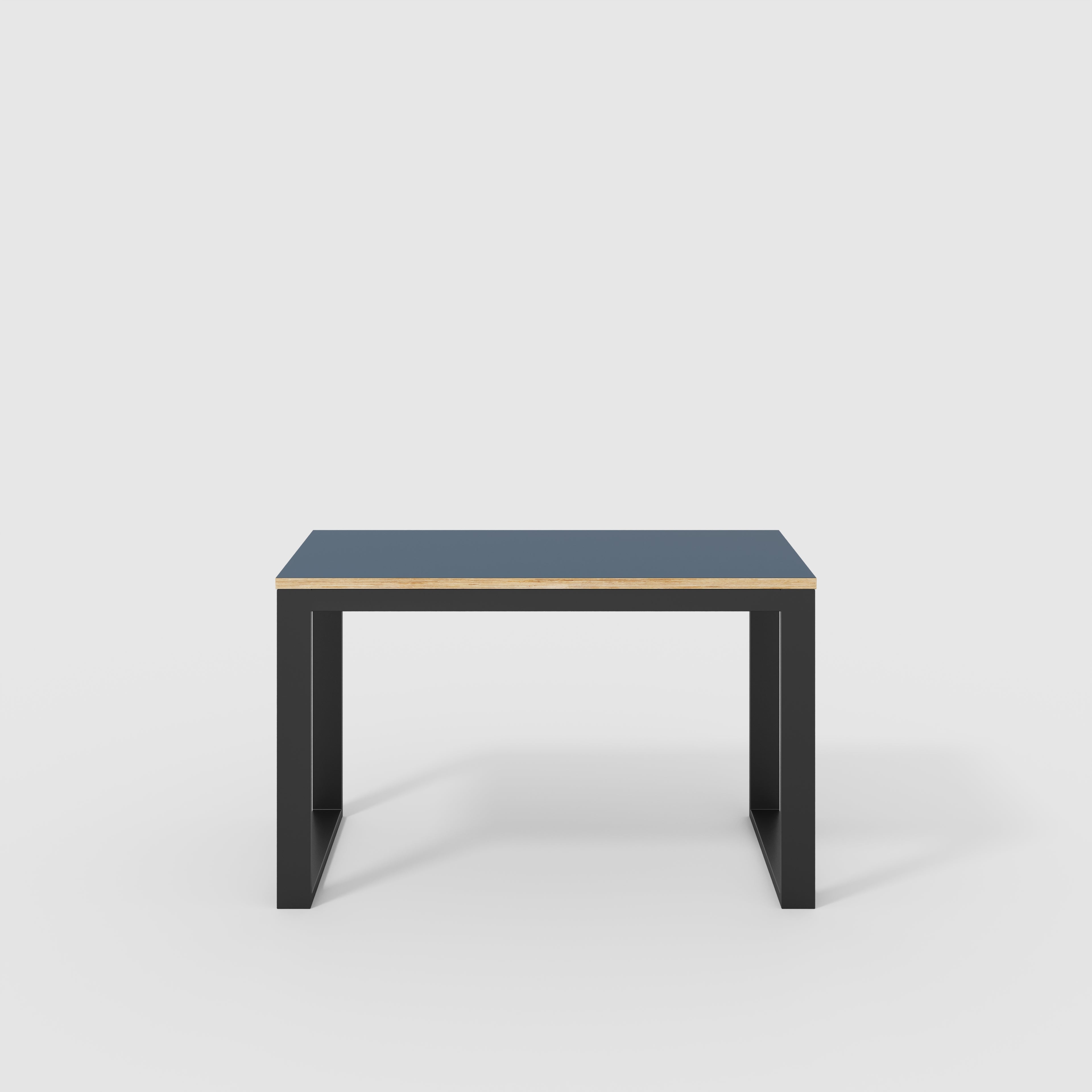 Desk with Black Industrial Frame - Formica Night Sea Blue - 1200(w) x 585(d) x 735(h)