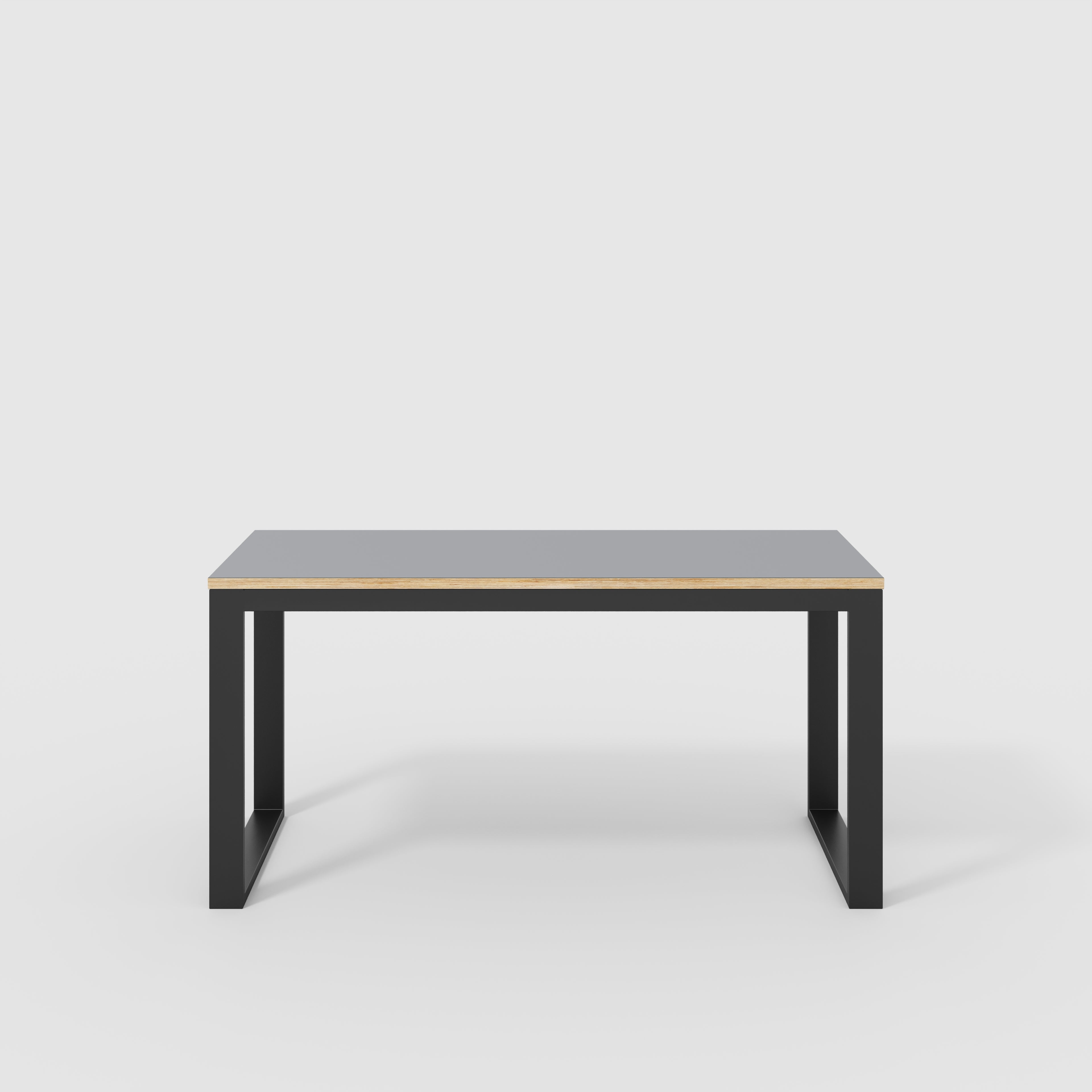 Desk with Black Industrial Frame - Formica Tornado Grey - 1500(w) x 585(d) x 735(h)