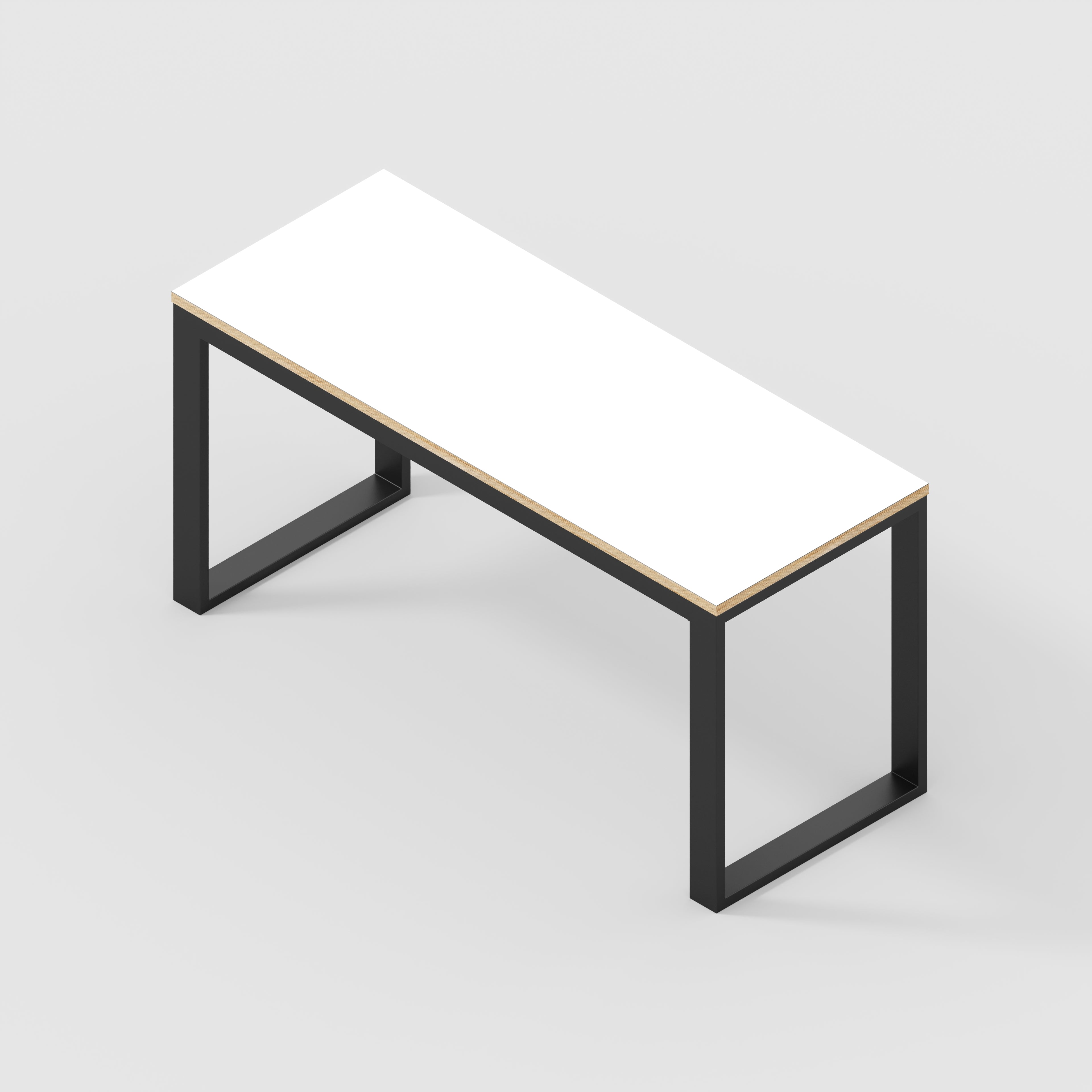 Desk with Black Industrial Frame - Formica White - 1500(w) x 585(d) x ...