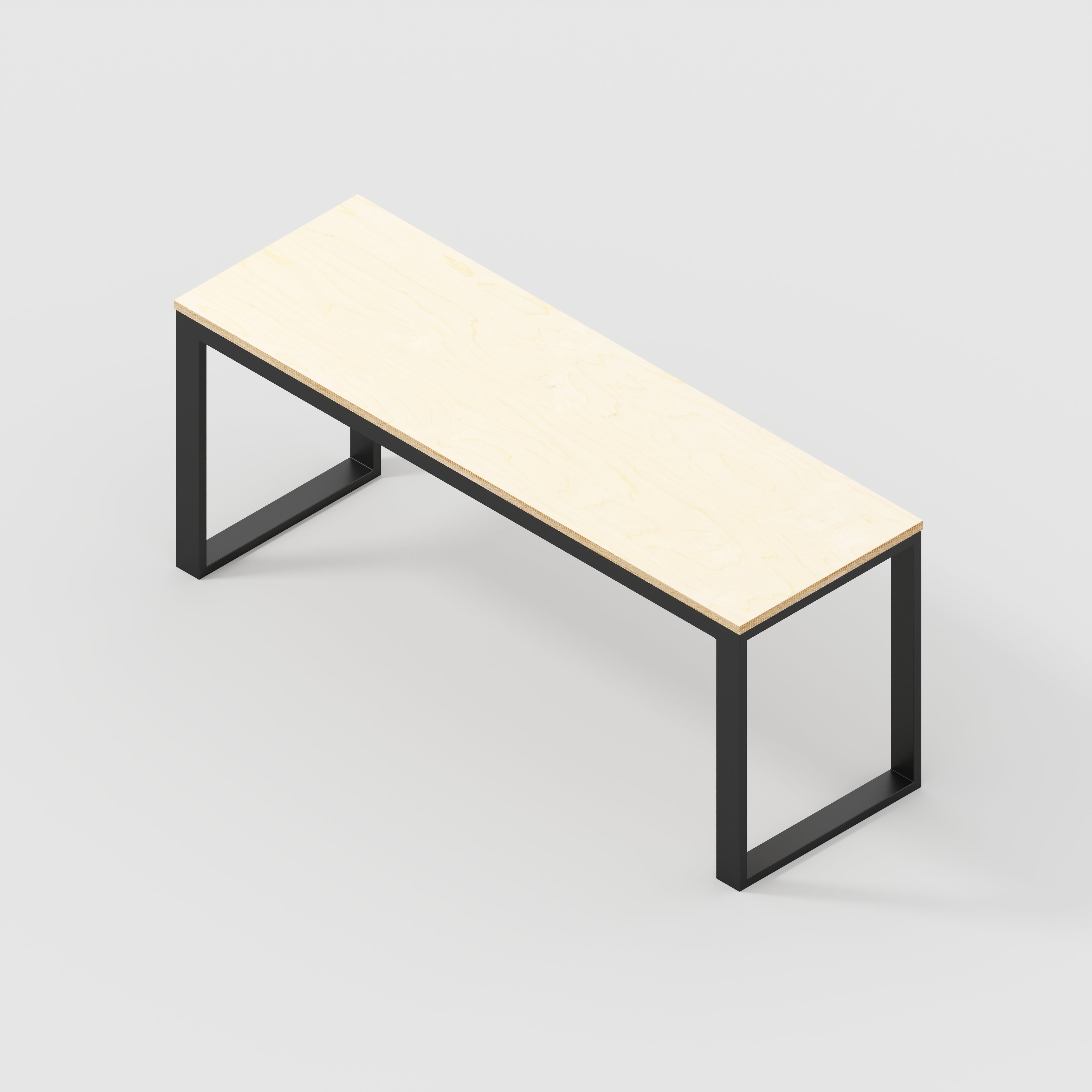 Desk with Black Industrial Frame - Plywood Birch - 1800(w) x 585(d) x 735(h)
