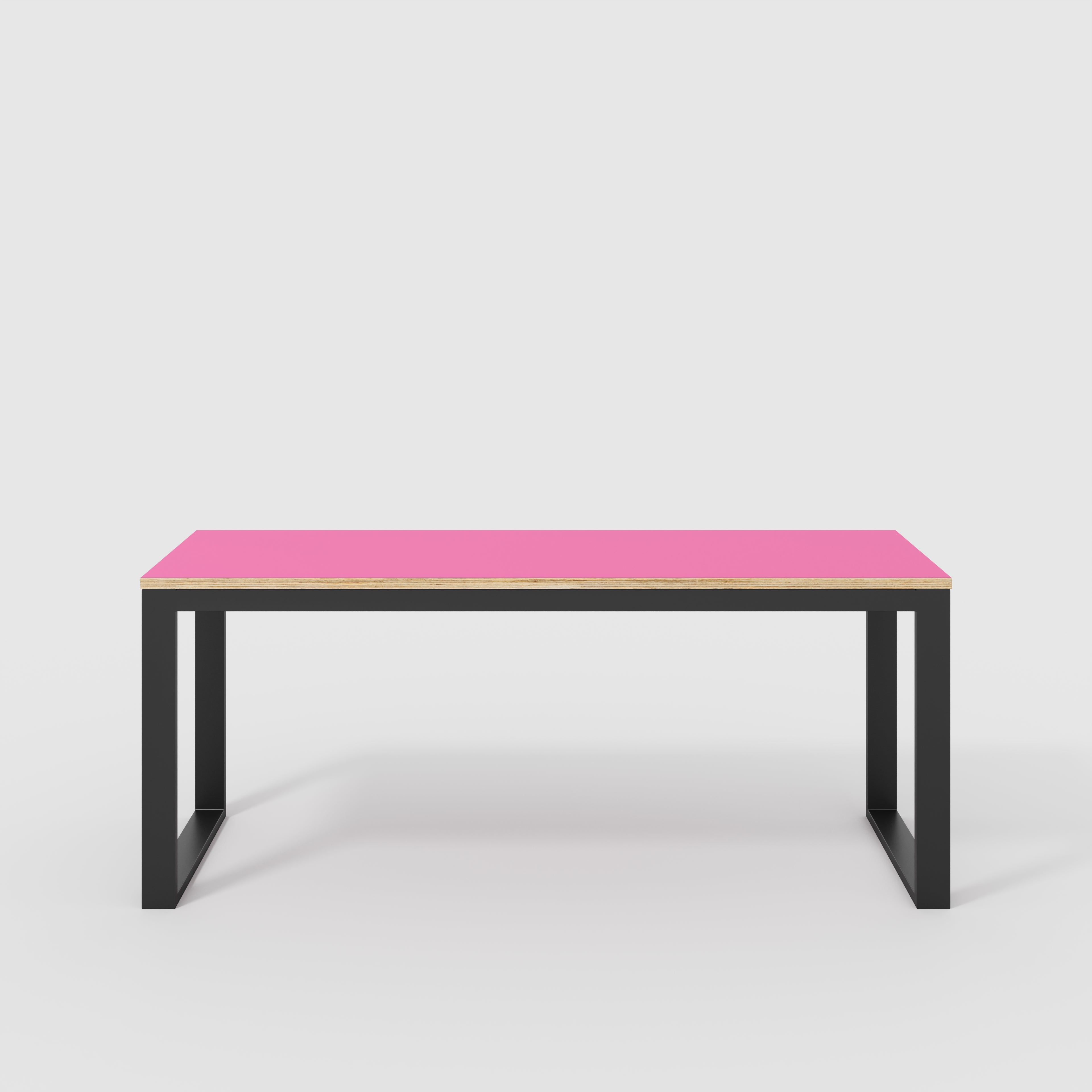 Desk with Black Industrial Frame - Formica Juicy Pink - 1800(w) x 585(d) x 735(h)