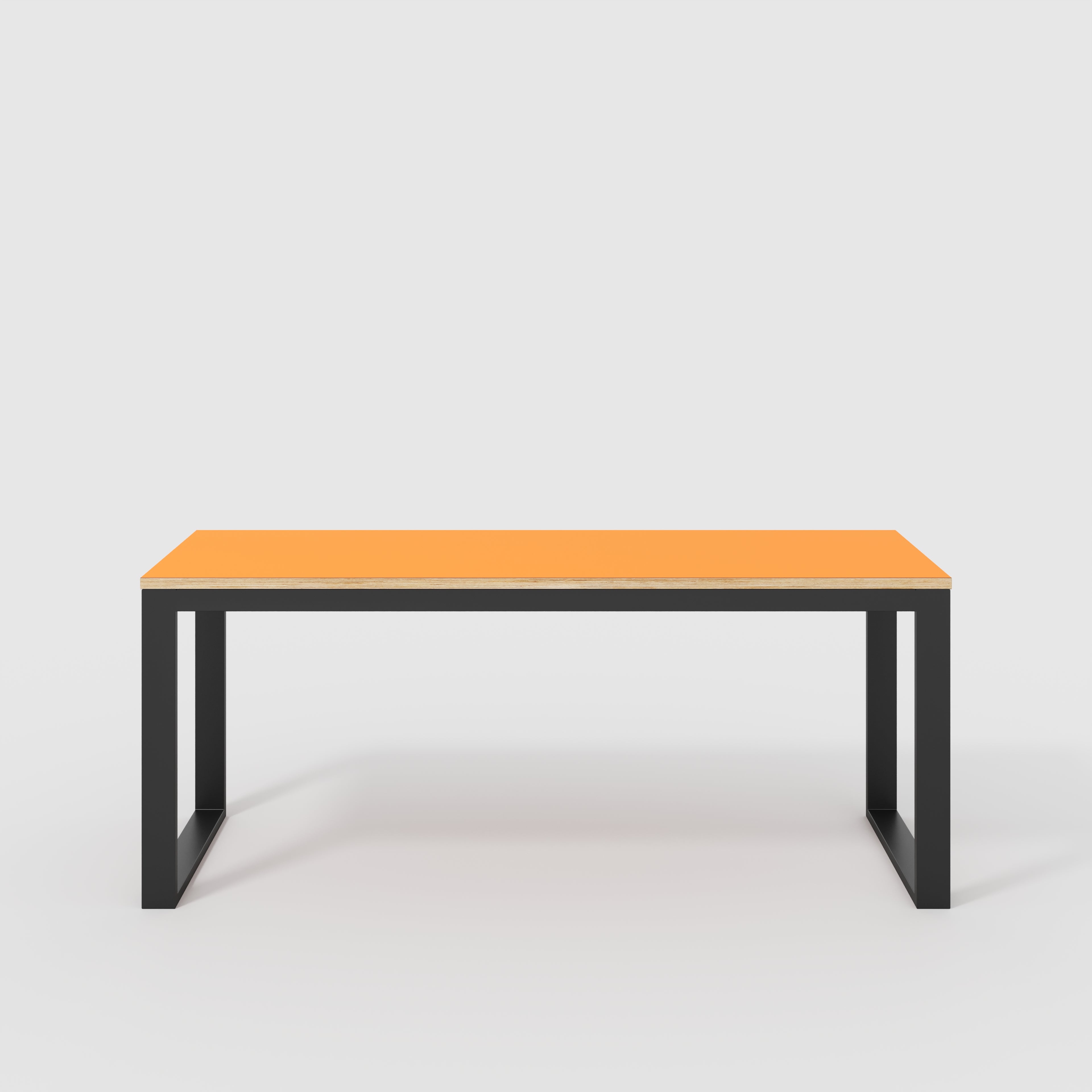 Desk with Black Industrial Frame - Formica Levante Orange - 1800(w) x 585(d) x 735(h)