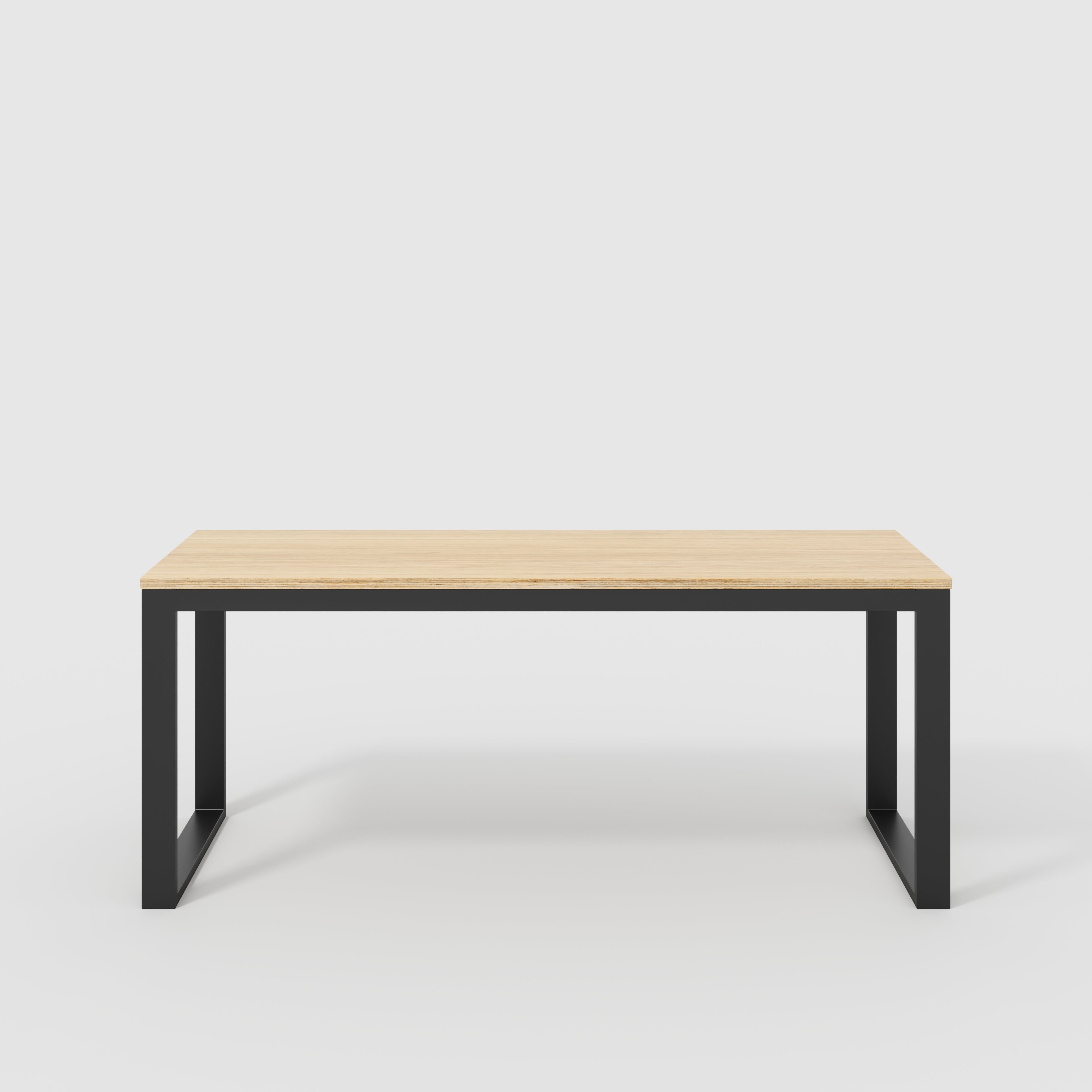 Desk with Black Industrial Frame - Plywood Oak - 1800(w) x 585(d) x 735(h)