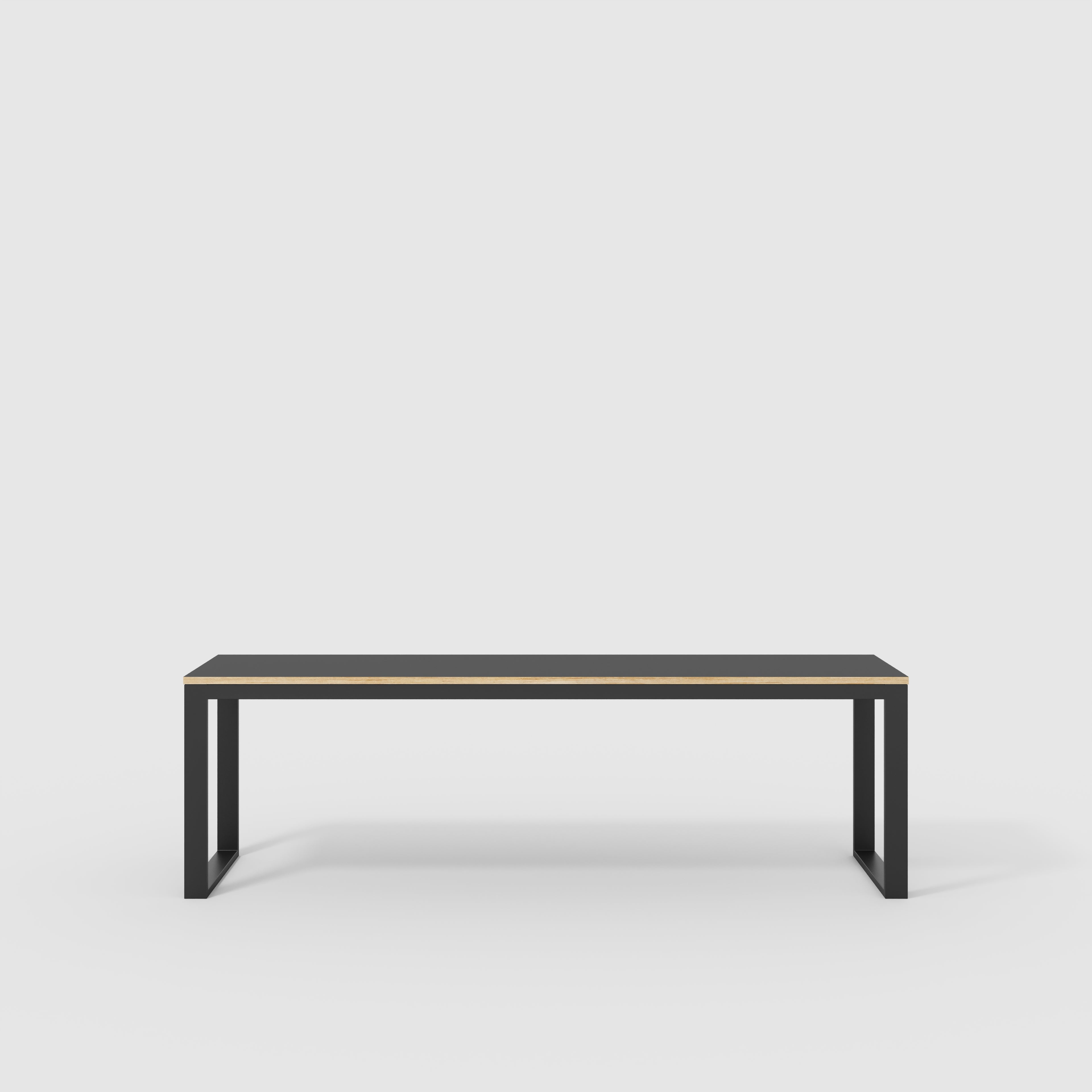 Desk with Black Industrial Frame - Formica Diamond Black - 2400(w) x 5 ...